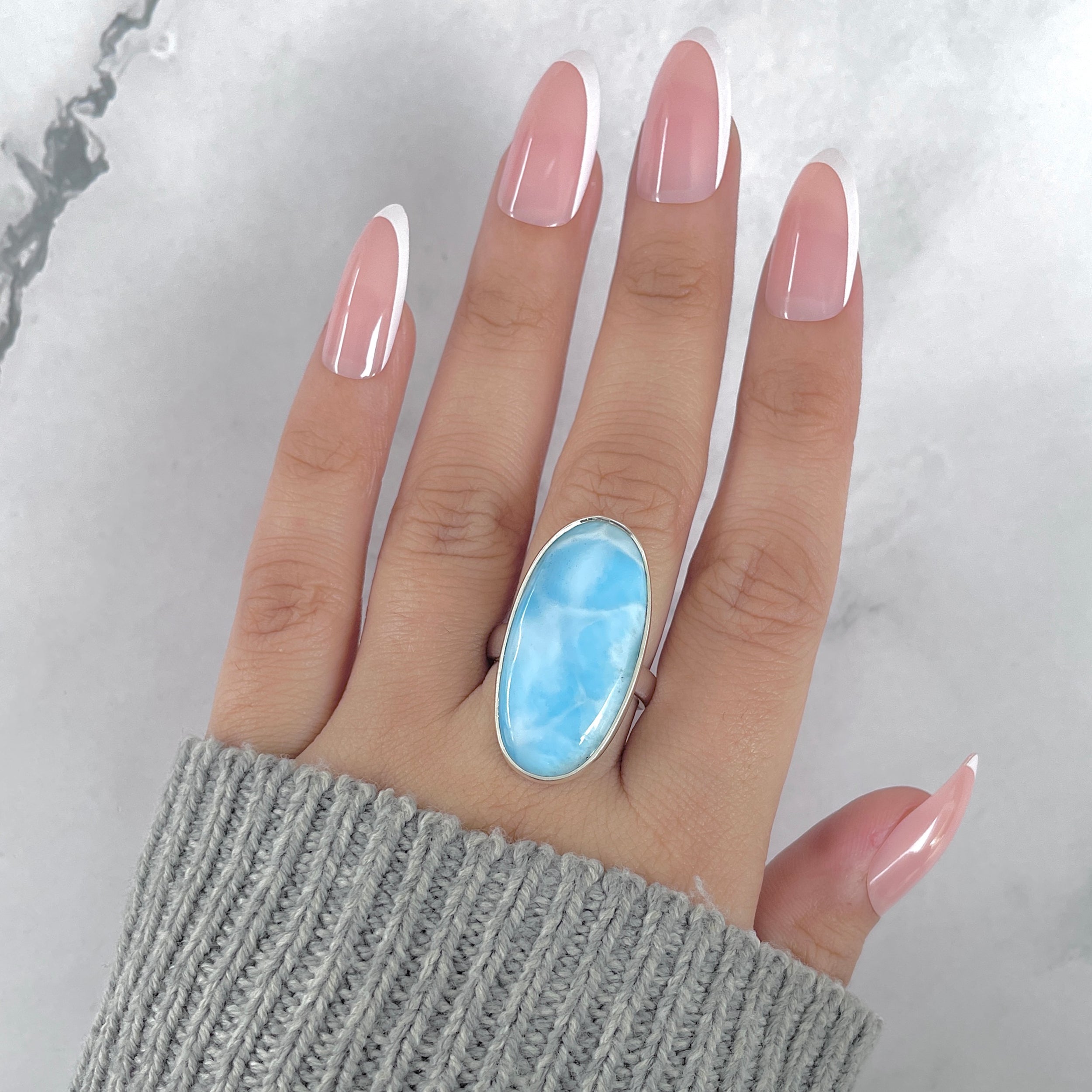 Larimar Adjustable Ring-(LAR-R-1925.)
