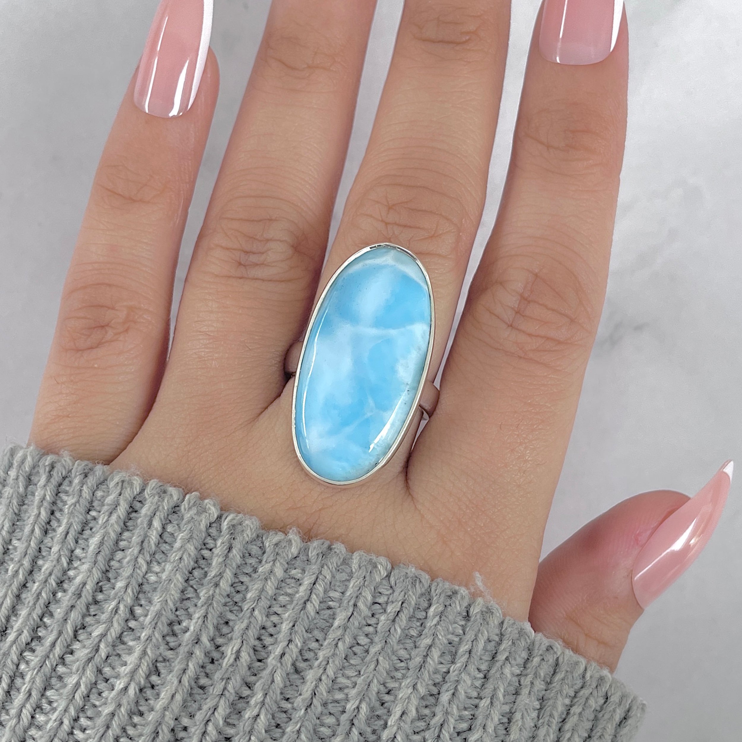 Larimar Adjustable Ring-(LAR-R-1925.)