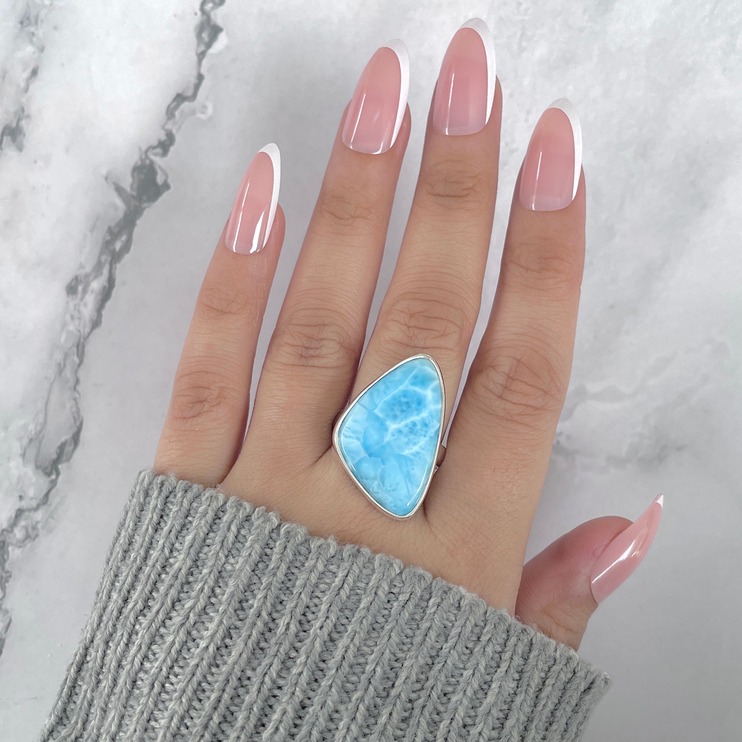 Larimar Adjustable Ring-(LAR-R-1926.)