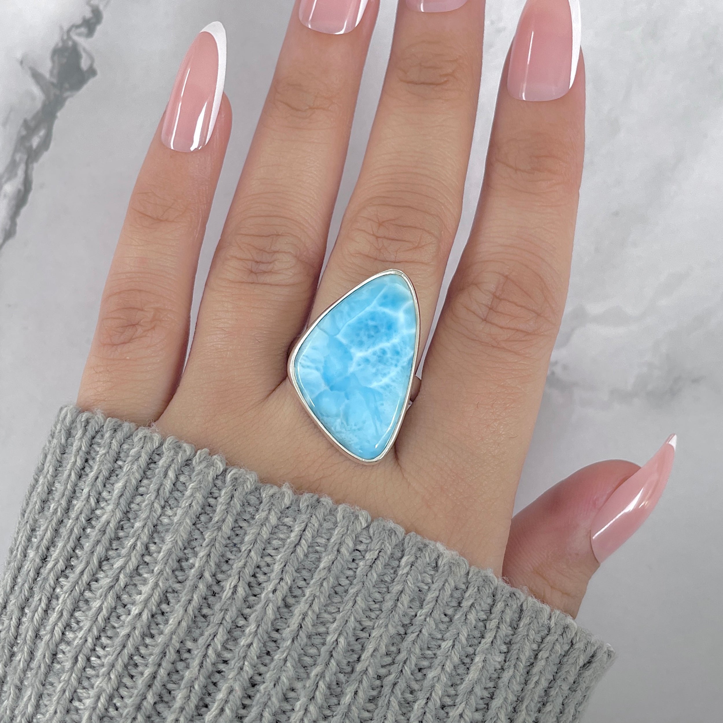 Larimar Adjustable Ring-(LAR-R-1926.)