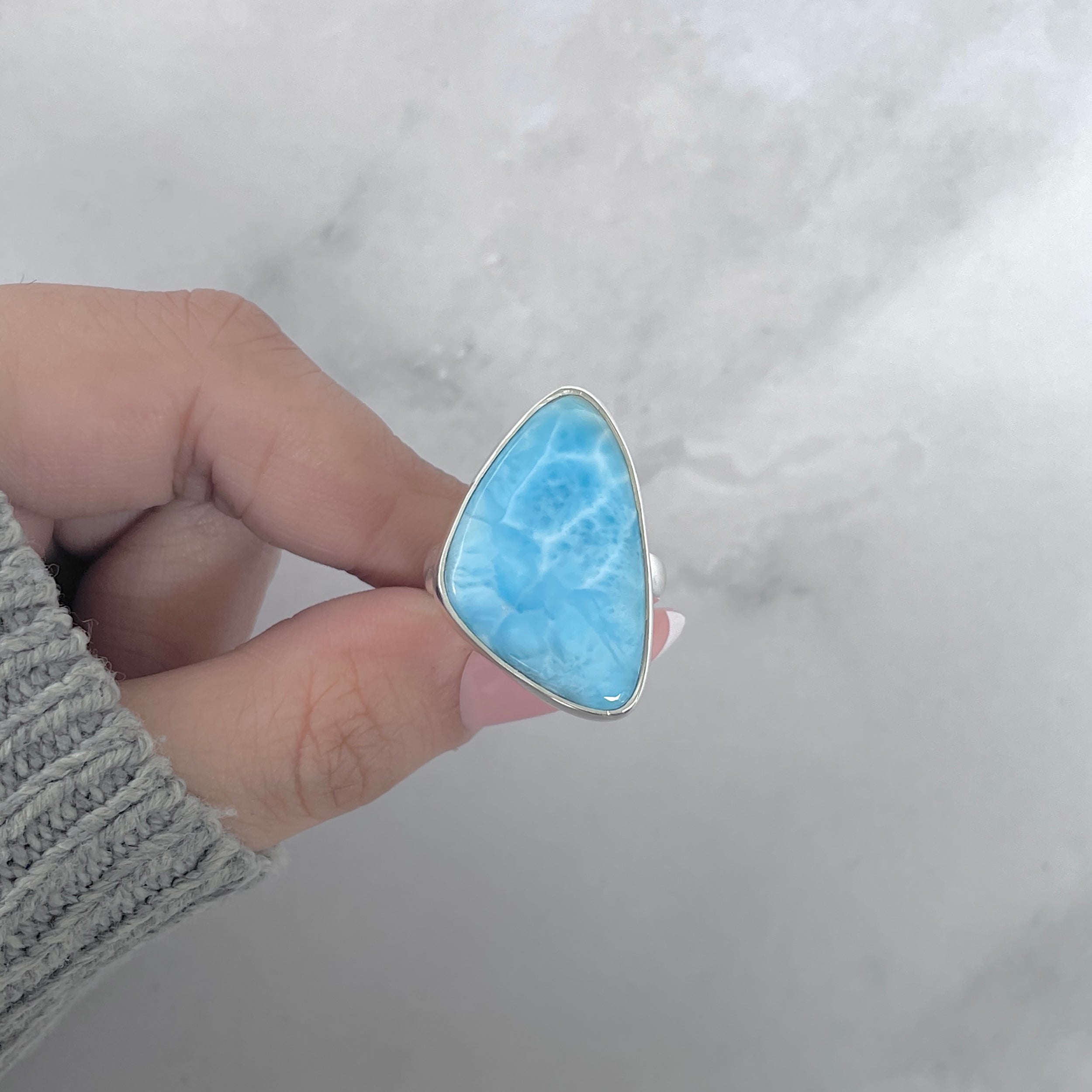 Larimar Adjustable Ring-(LAR-R-1926.)