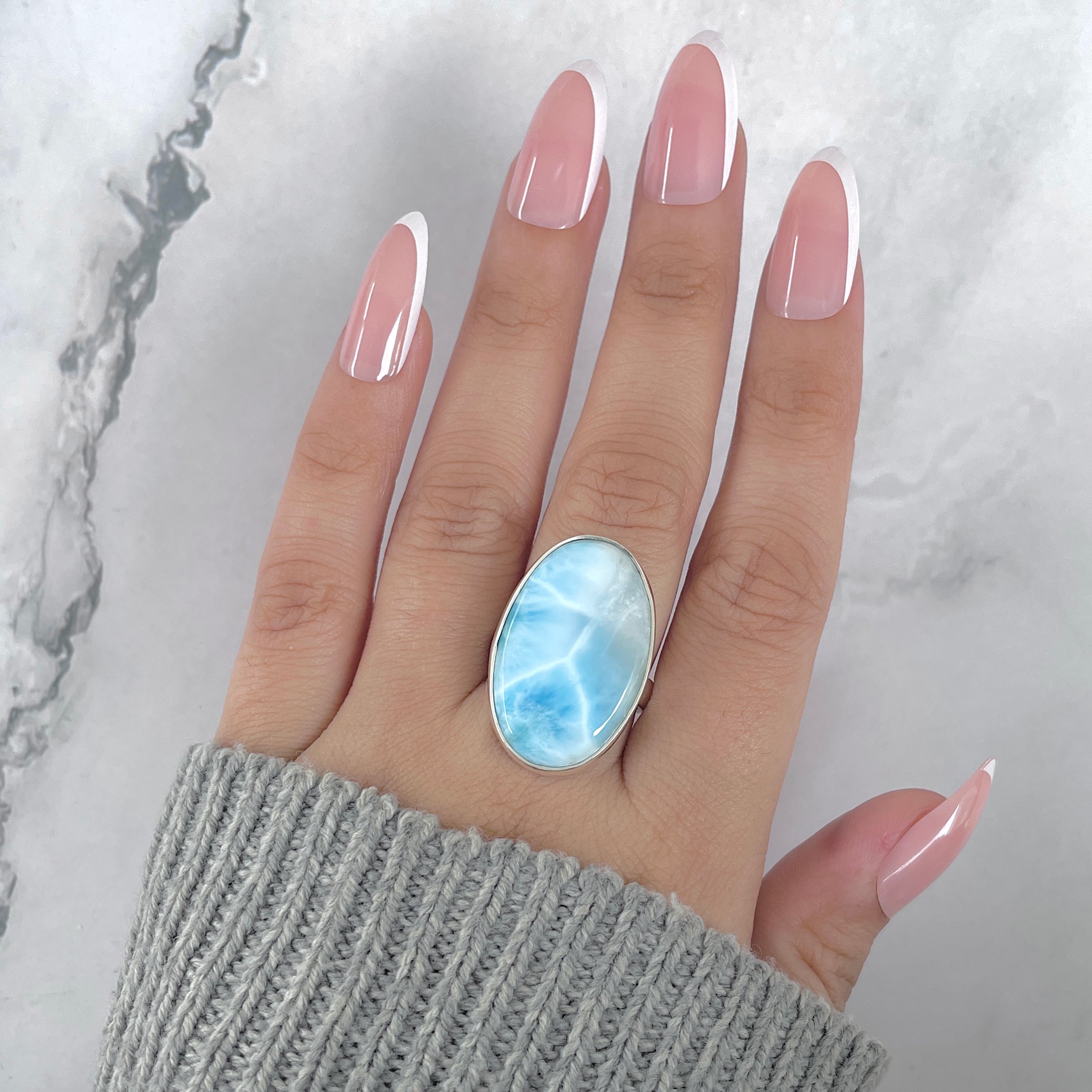 Larimar Adjustable Ring-(LAR-R-1927.)