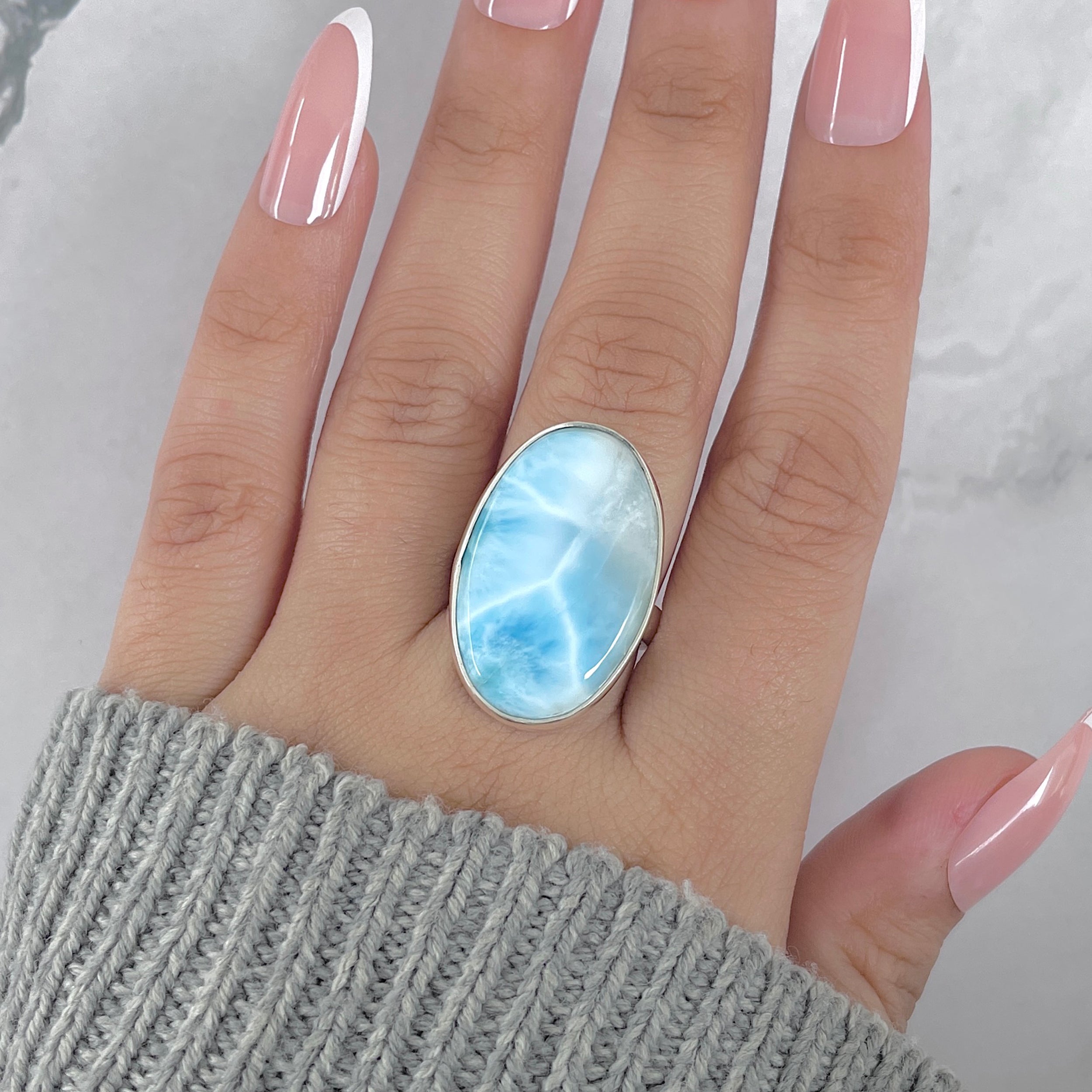 Larimar Adjustable Ring-(LAR-R-1927.)