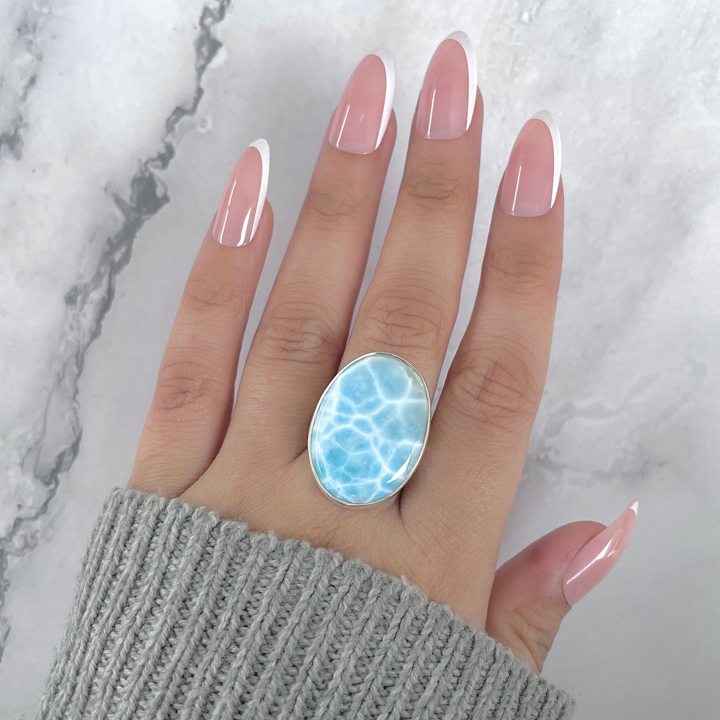 Larimar Adjustable Ring-(LAR-R-1928.)