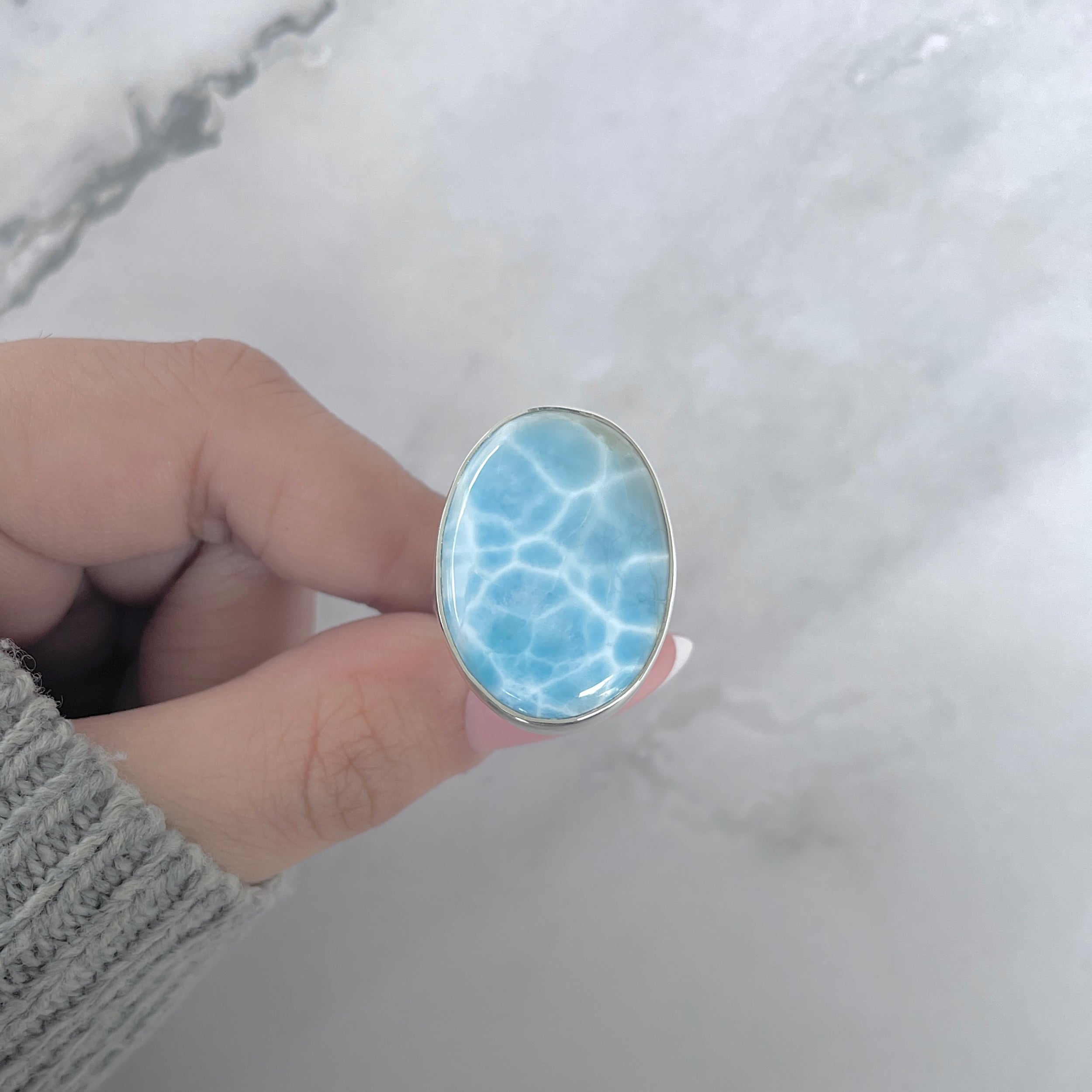 Larimar Adjustable Ring-(LAR-R-1928.)