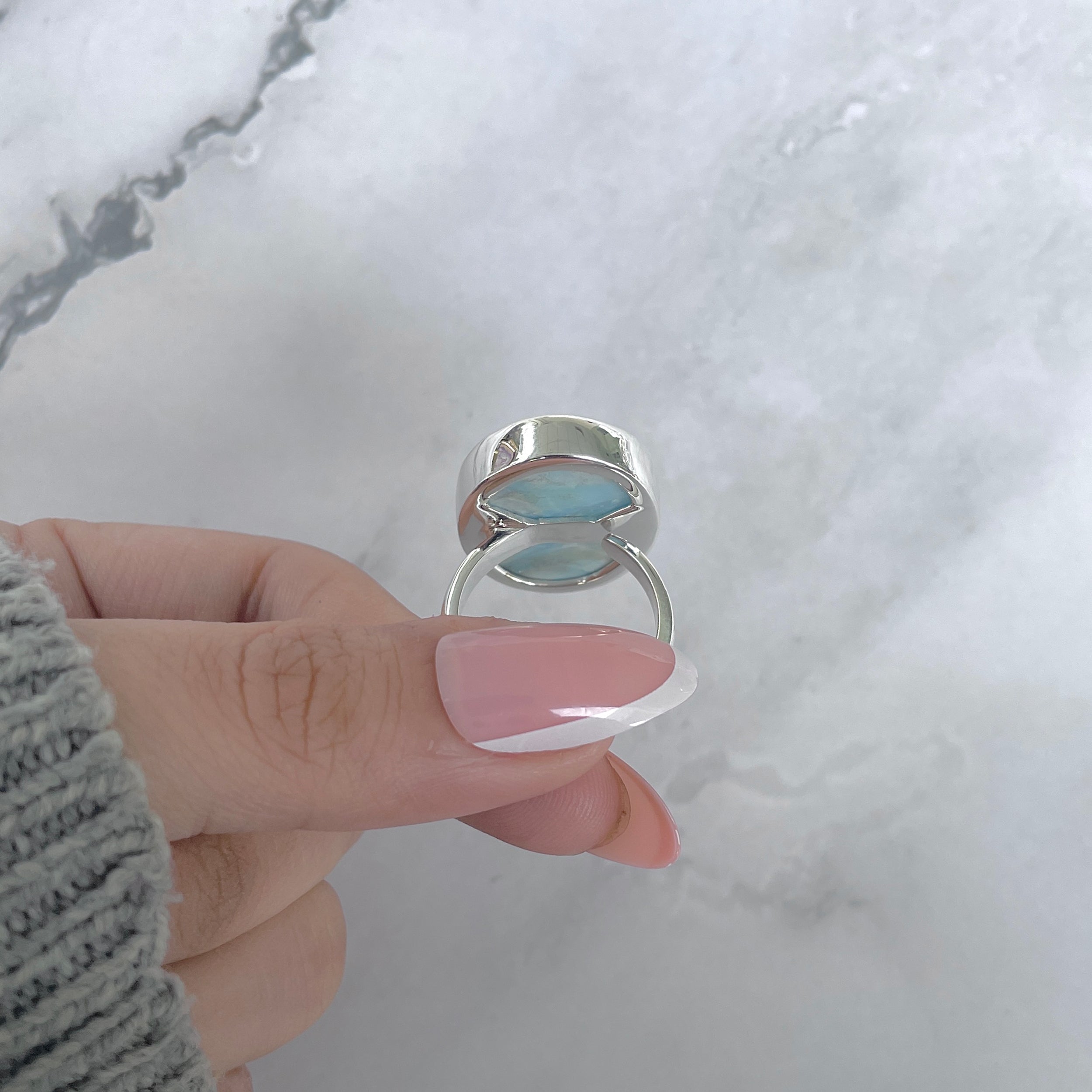 Larimar Adjustable Ring-(LAR-R-1928.)