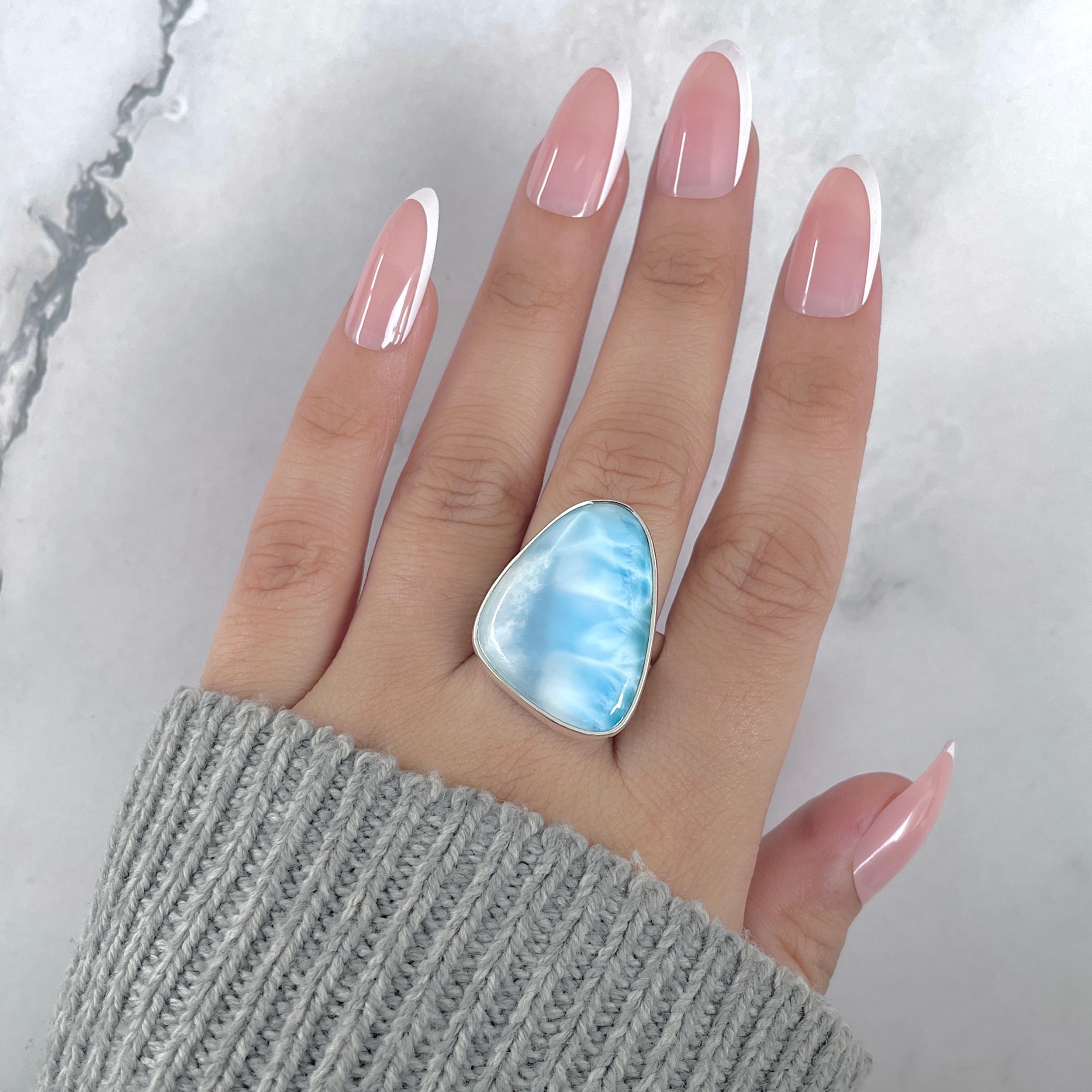 Larimar Adjustable Ring-(LAR-R-1929.)