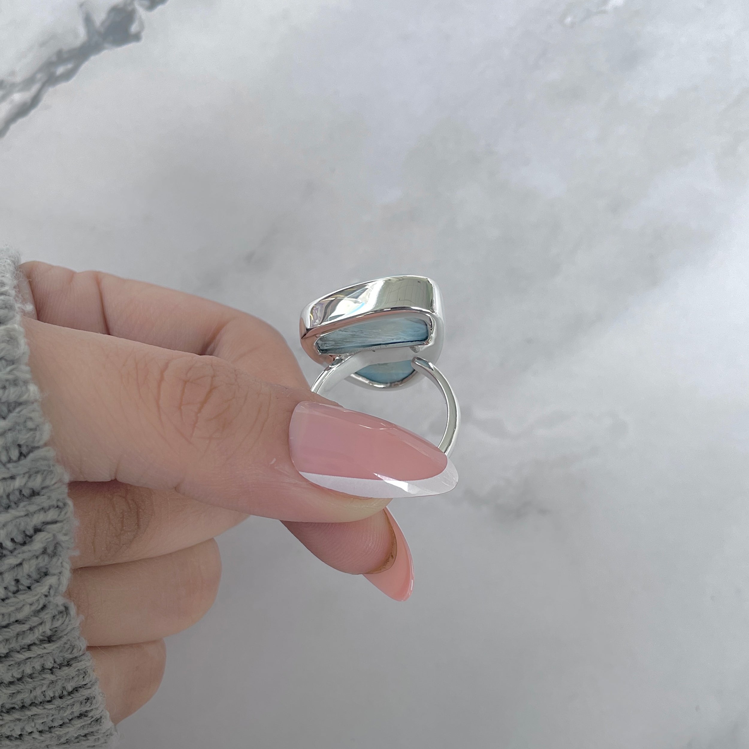 Larimar Adjustable Ring-(LAR-R-1929.)