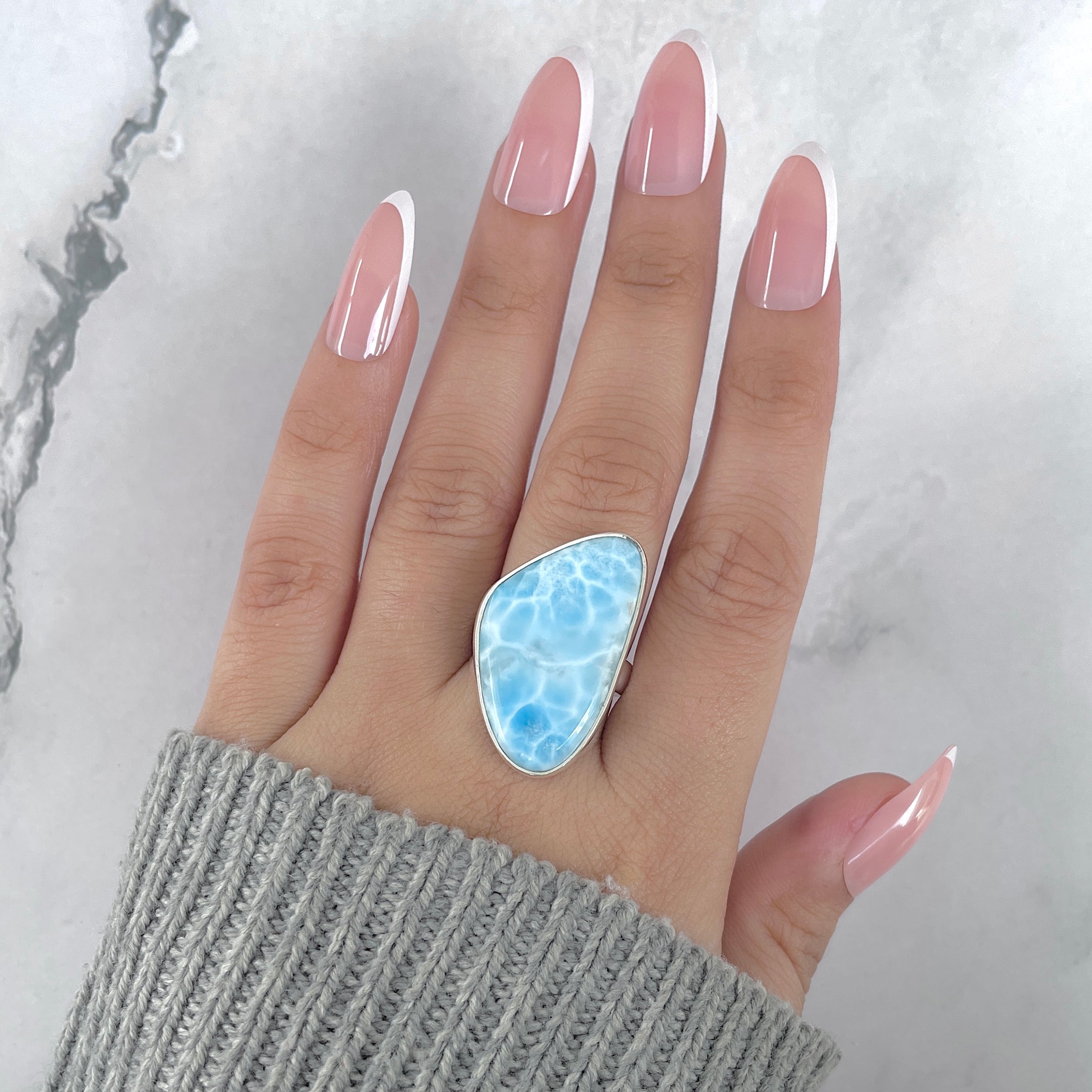 Larimar Adjustable Ring-(LAR-R-1930.)