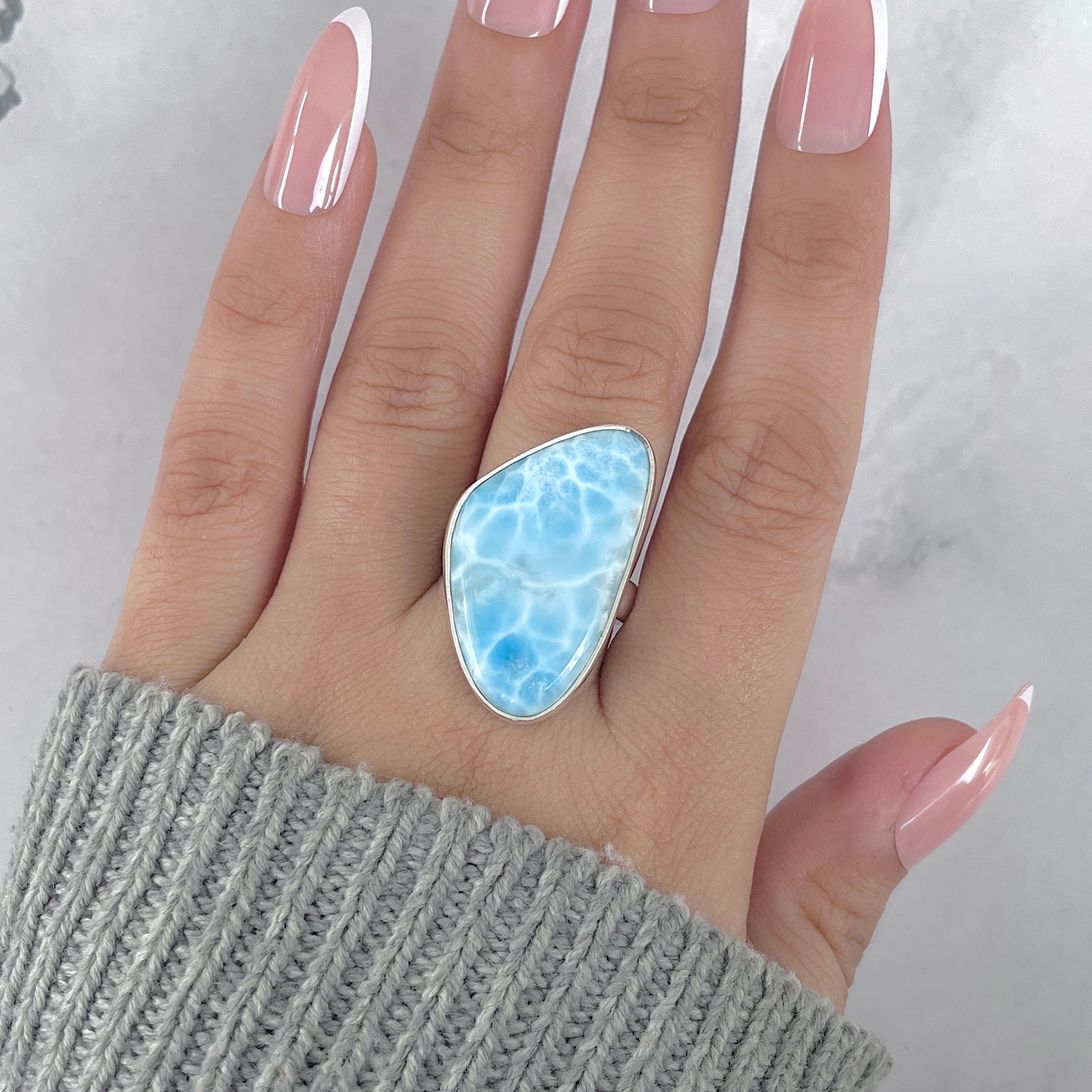Larimar Adjustable Ring-(LAR-R-1930.)
