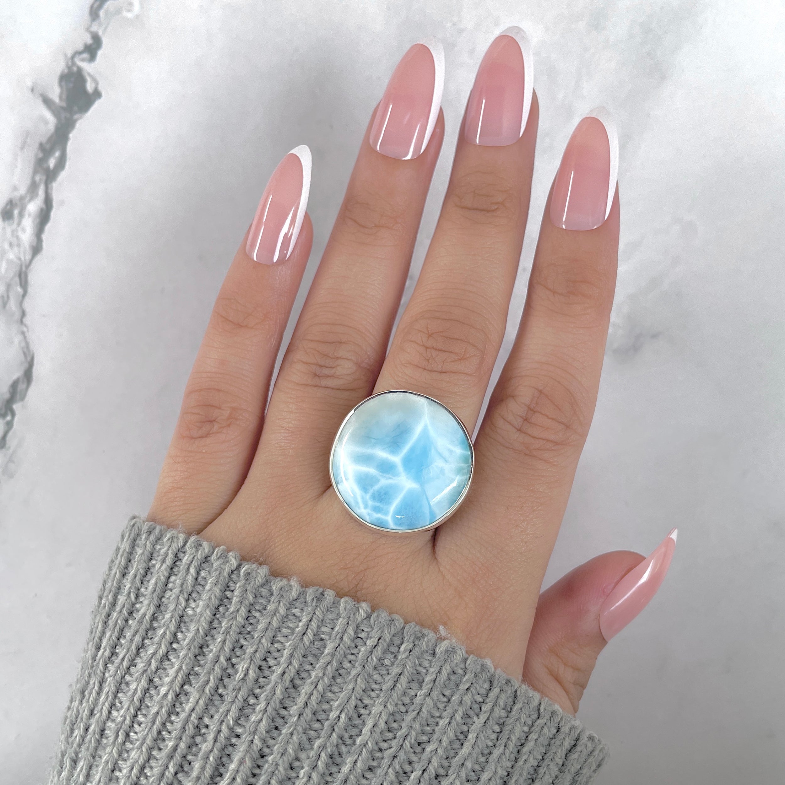 Larimar Adjustable Ring-(LAR-R-1931.)