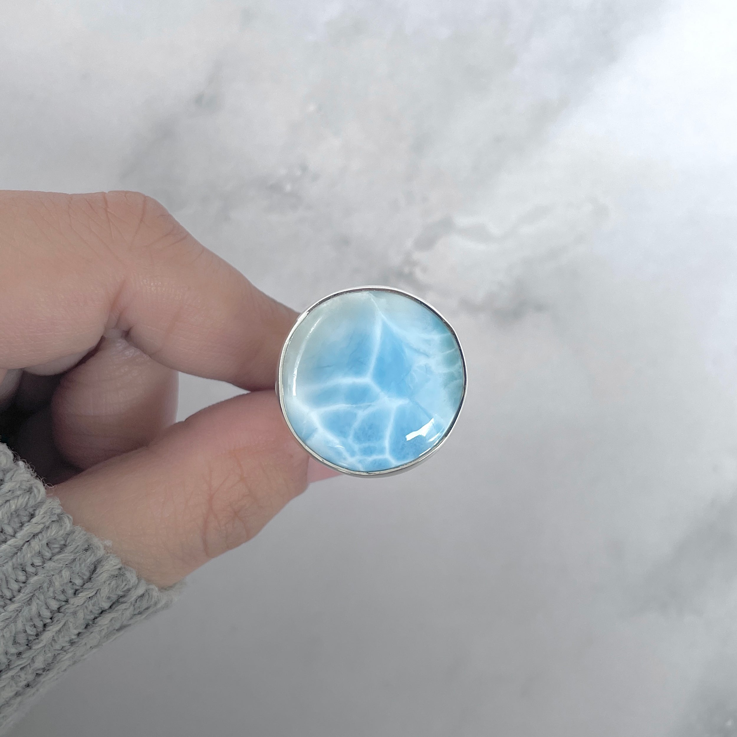 Larimar Adjustable Ring-(LAR-R-1931.)