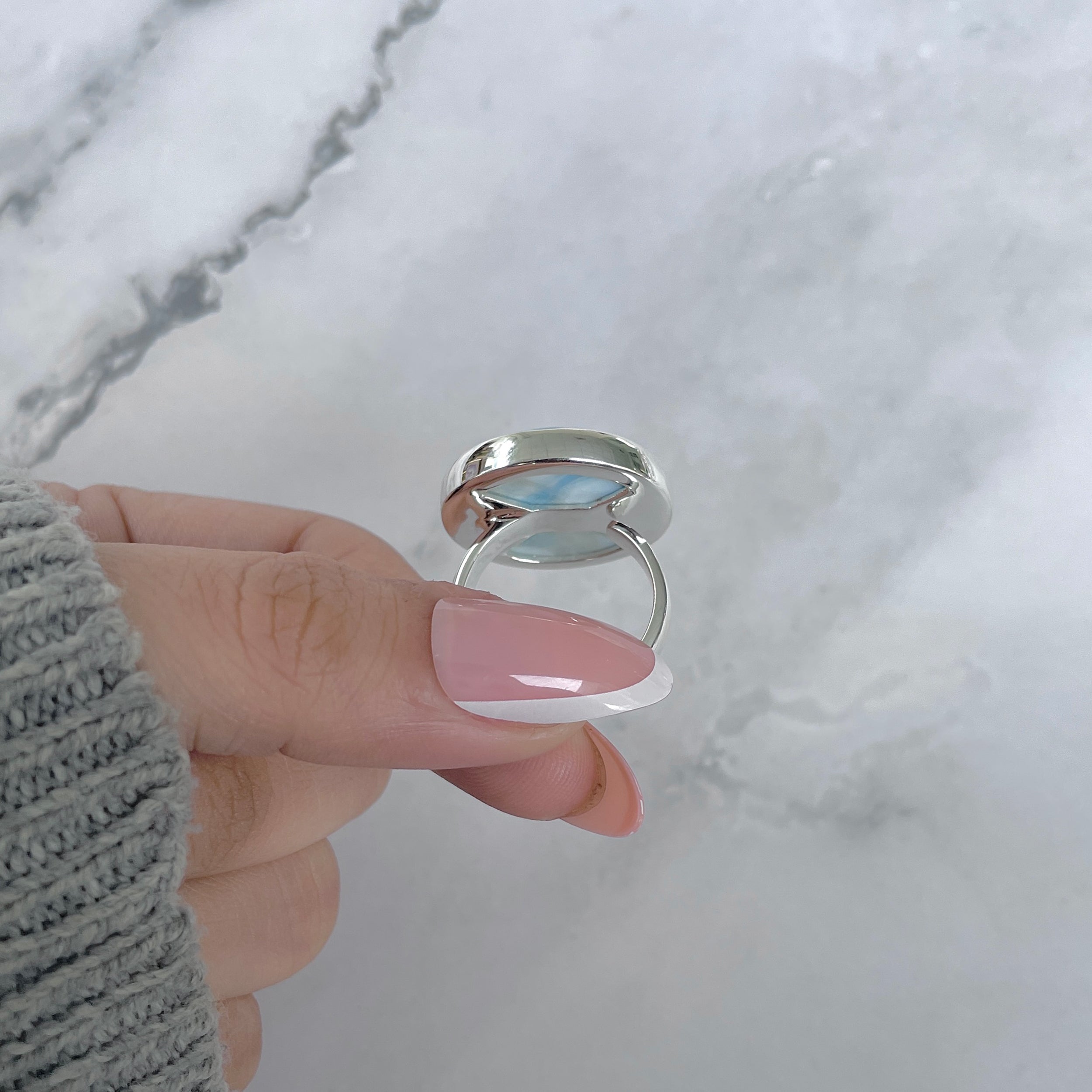 Larimar Adjustable Ring-(LAR-R-1931.)