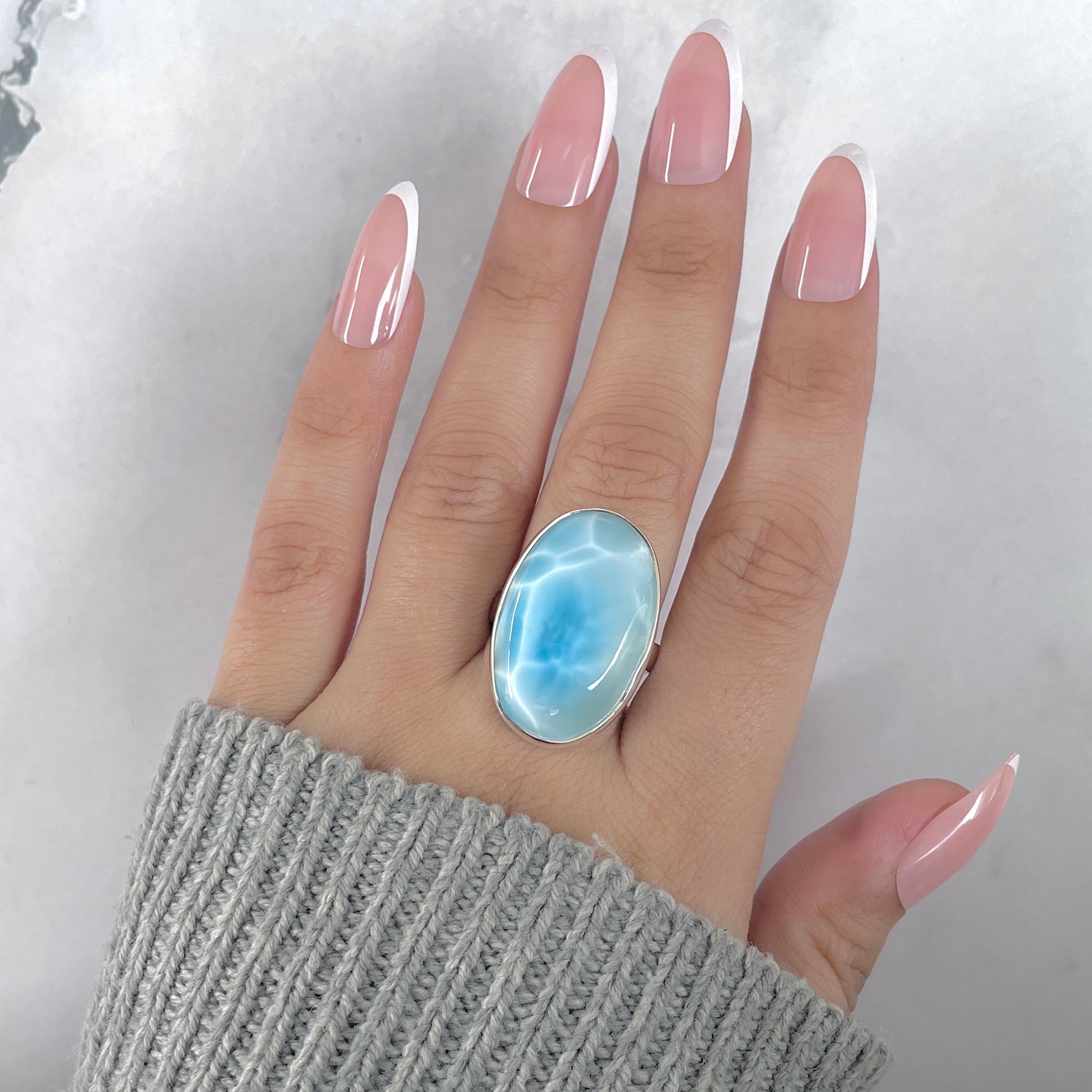 Larimar Adjustable Ring-(LAR-R-1932.)