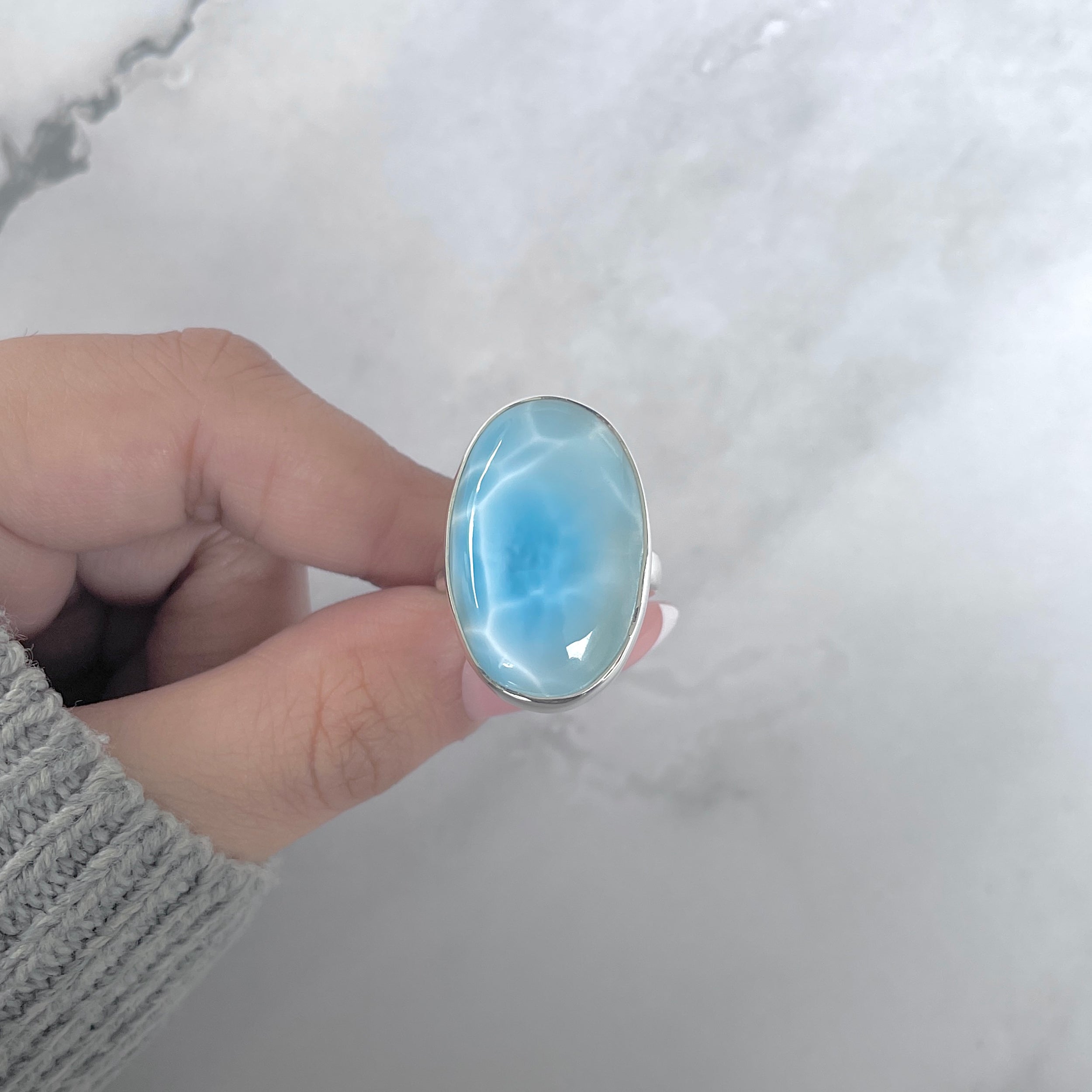 Larimar Adjustable Ring-(LAR-R-1932.)