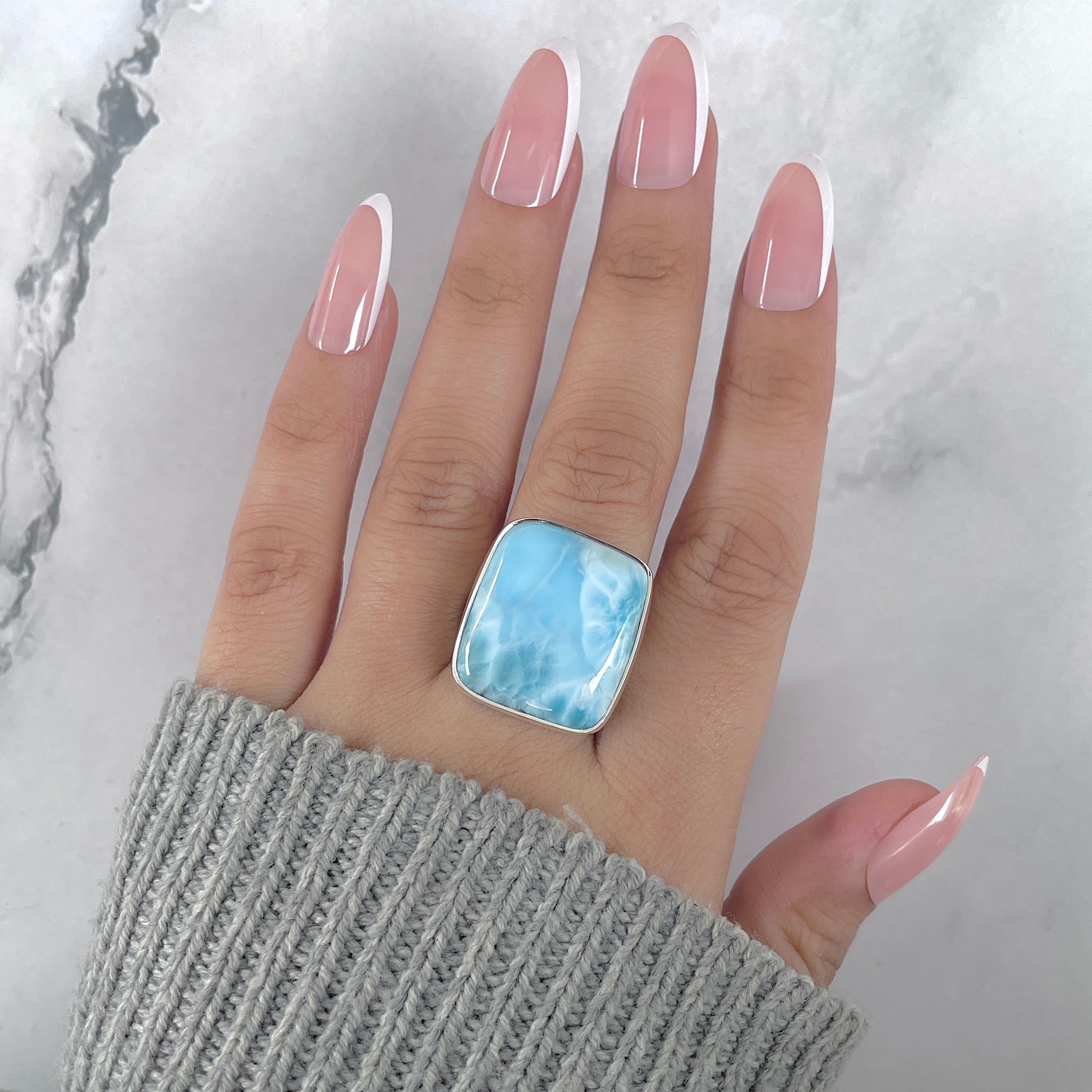 Larimar Adjustable Ring-(LAR-R-1933.)