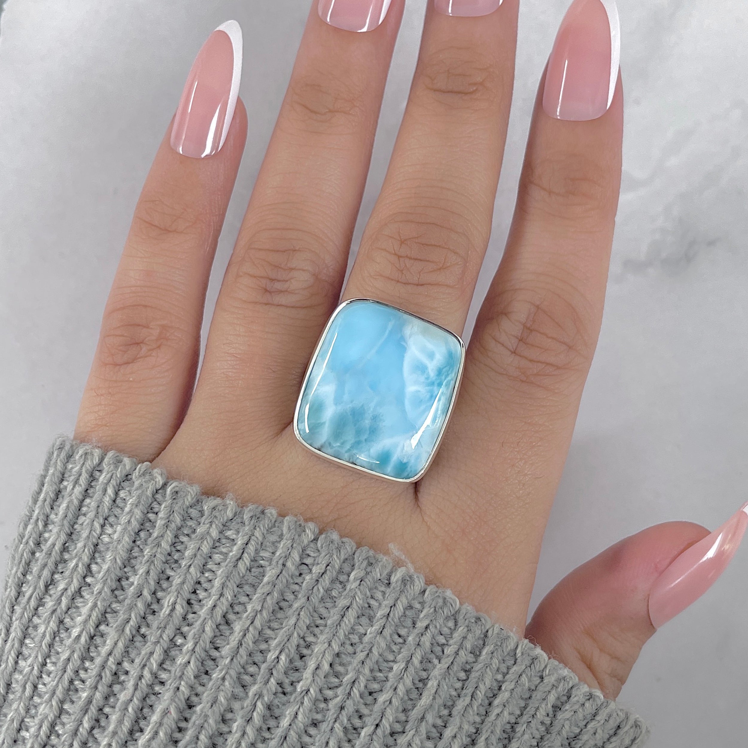 Larimar Adjustable Ring-(LAR-R-1933.)