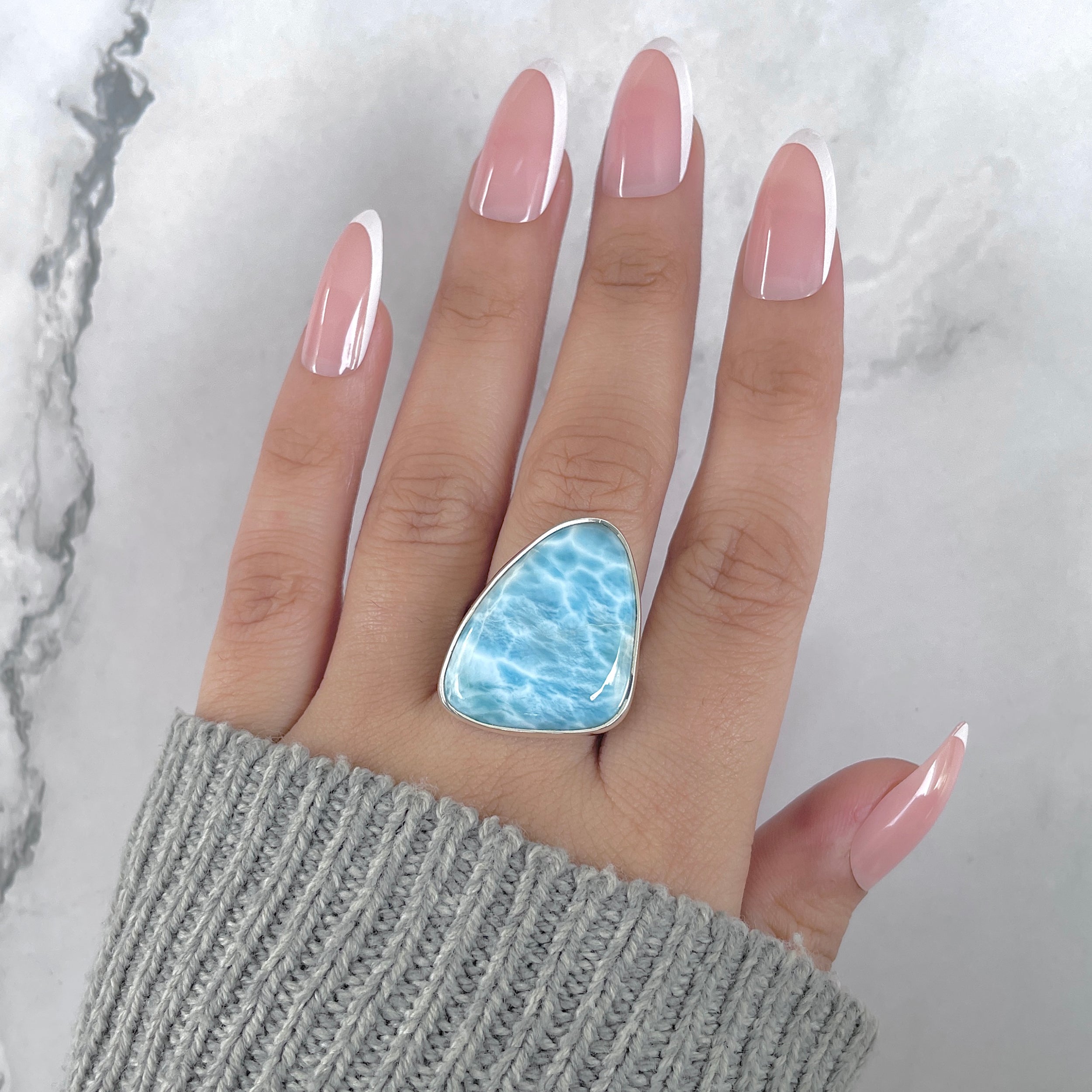 Larimar Adjustable Ring-(LAR-R-1934.)