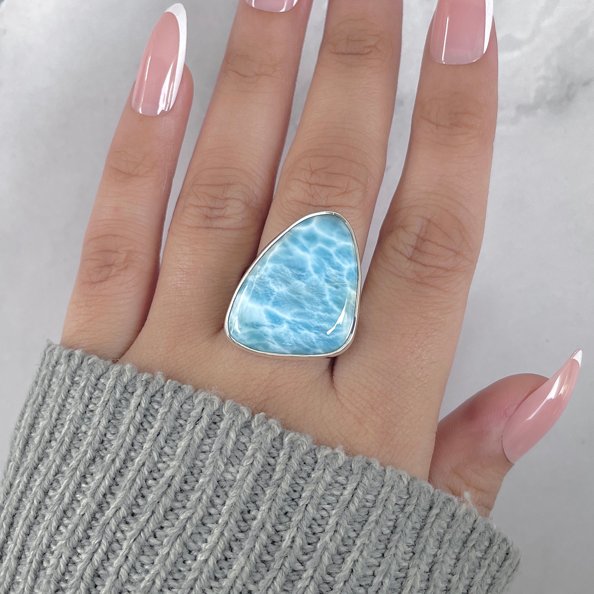 Larimar Adjustable Ring-(LAR-R-1934.)