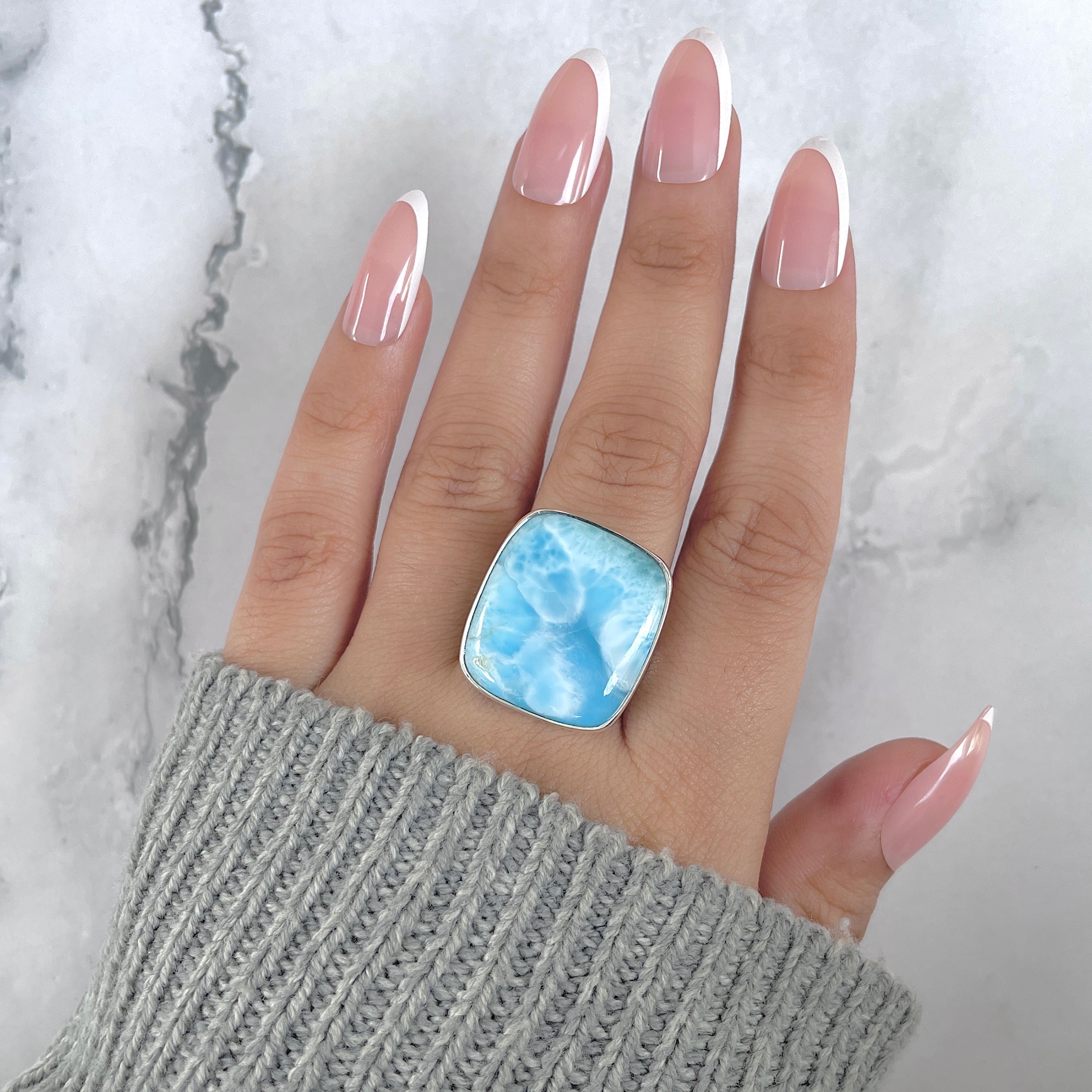 Larimar Adjustable Ring-(LAR-R-1935.)