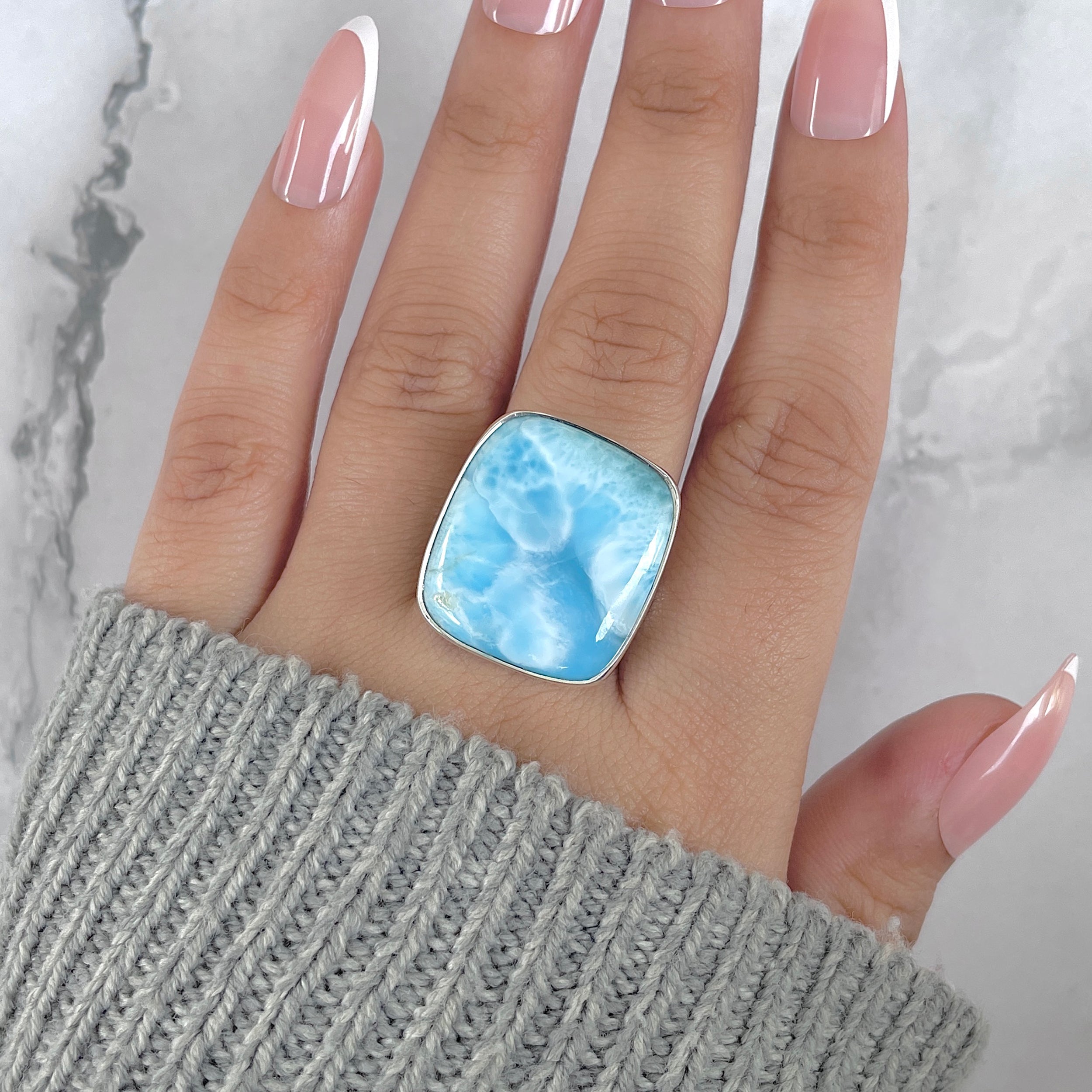 Larimar Adjustable Ring-(LAR-R-1935.)