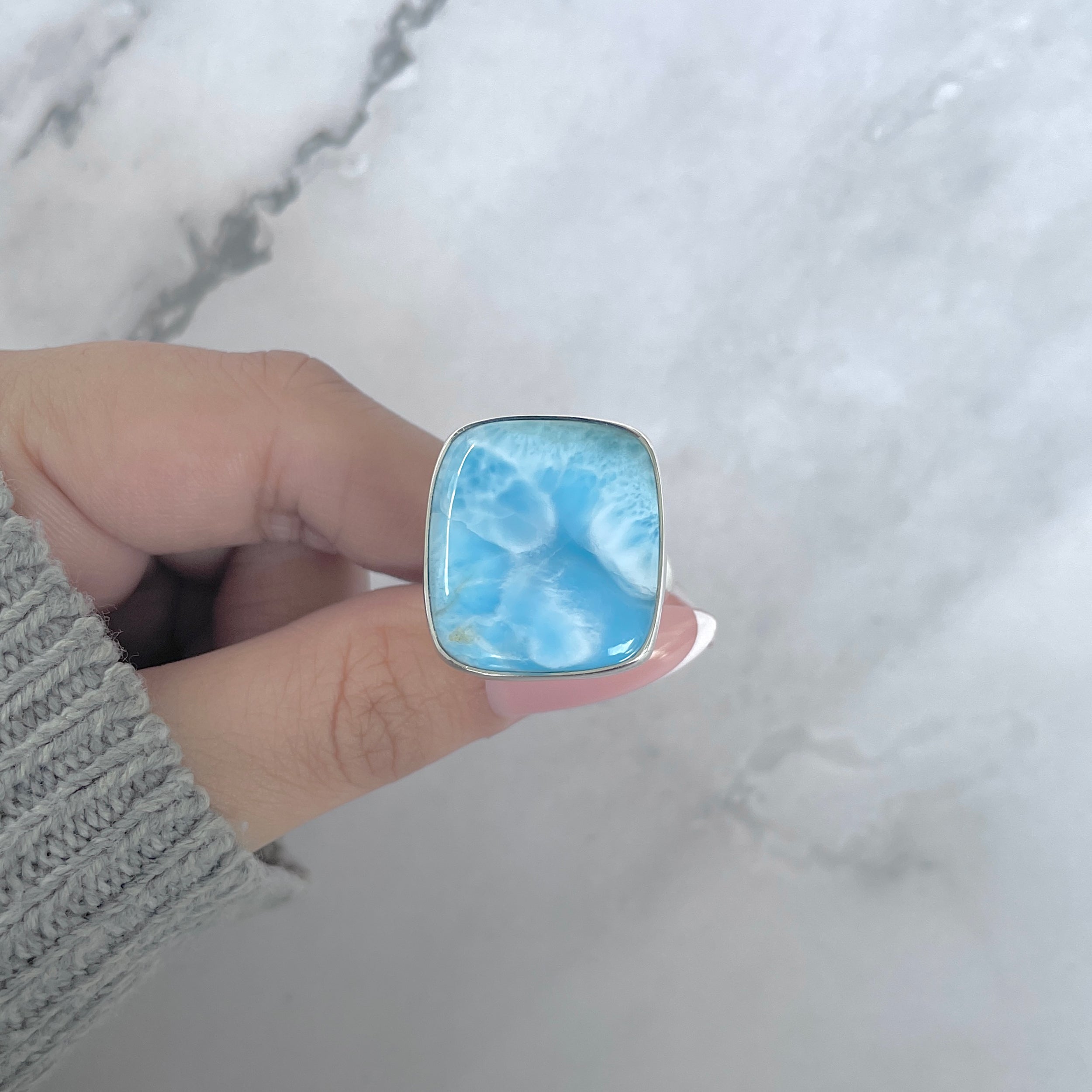 Larimar Adjustable Ring-(LAR-R-1935.)