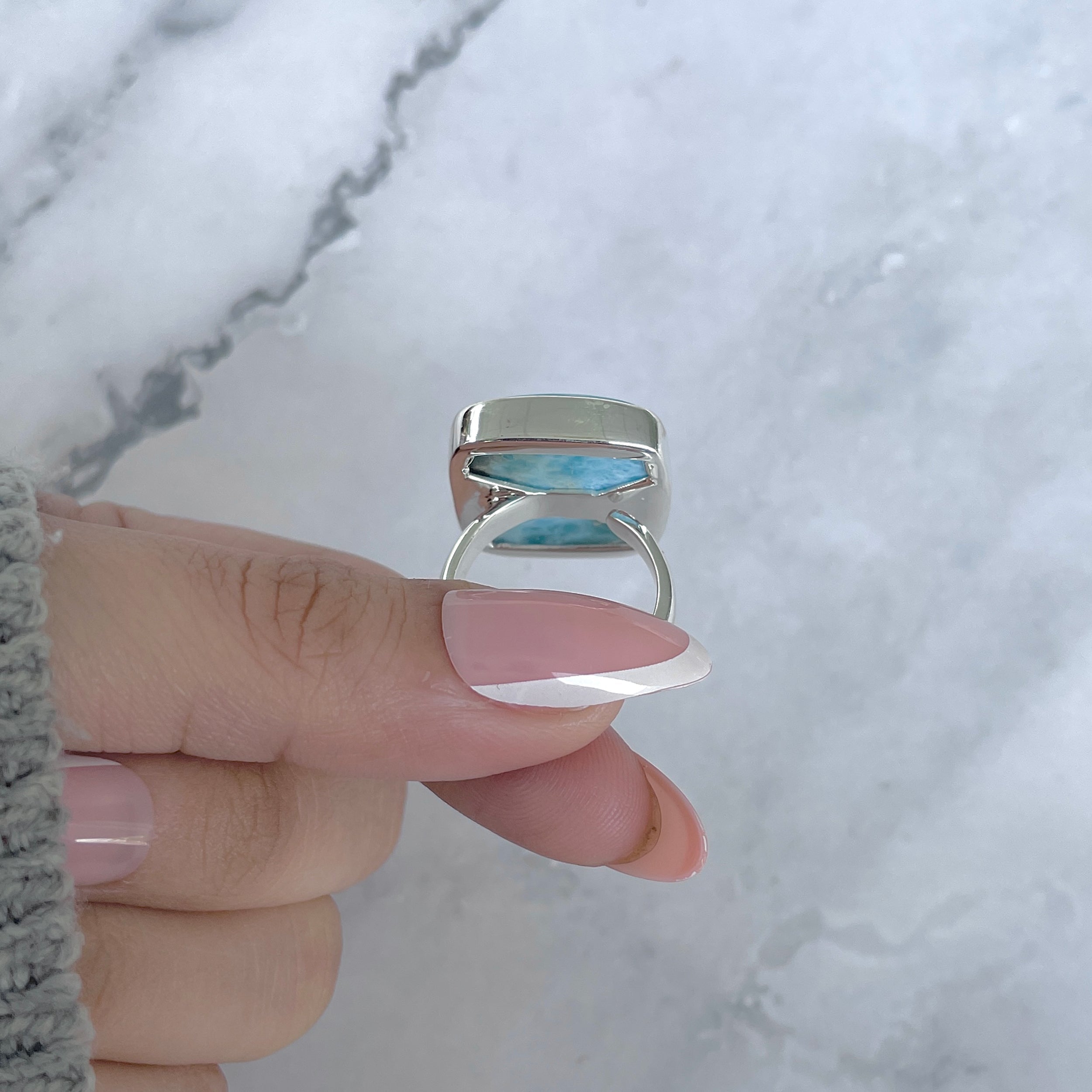 Larimar Adjustable Ring-(LAR-R-1935.)