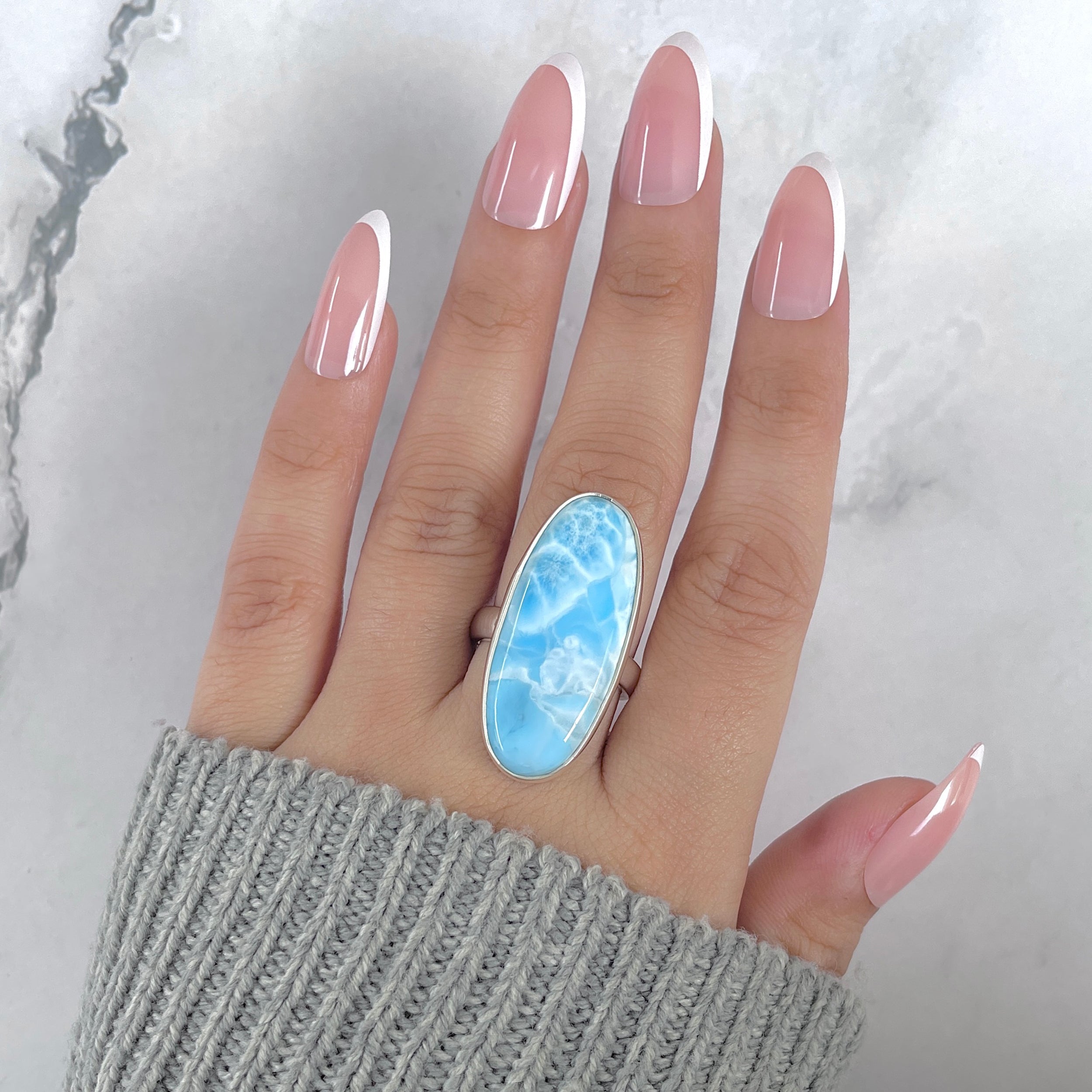 Larimar Adjustable Ring-(LAR-R-1936.)