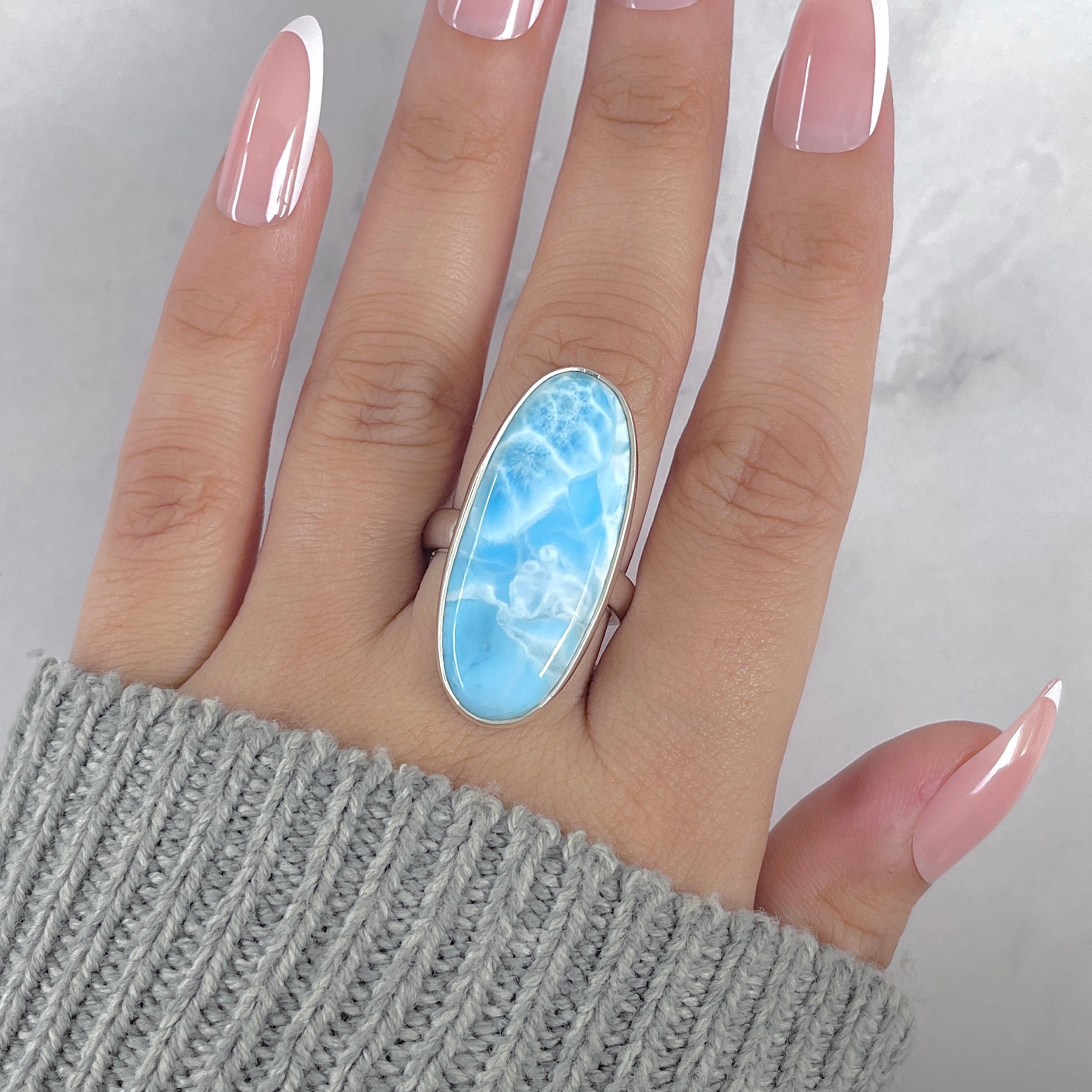 Larimar Adjustable Ring-(LAR-R-1936.)