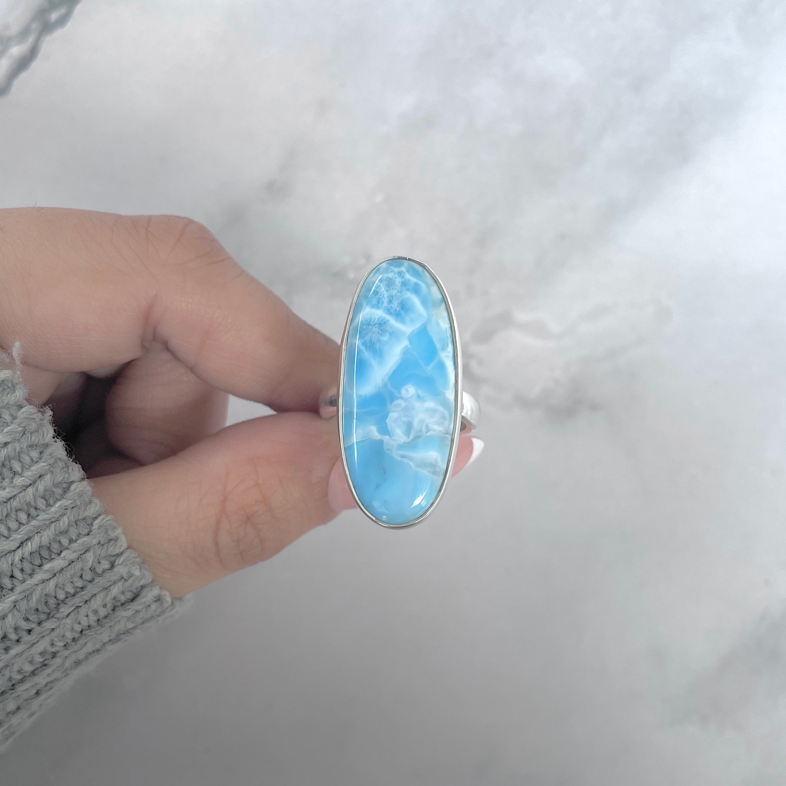 Larimar Adjustable Ring-(LAR-R-1936.)