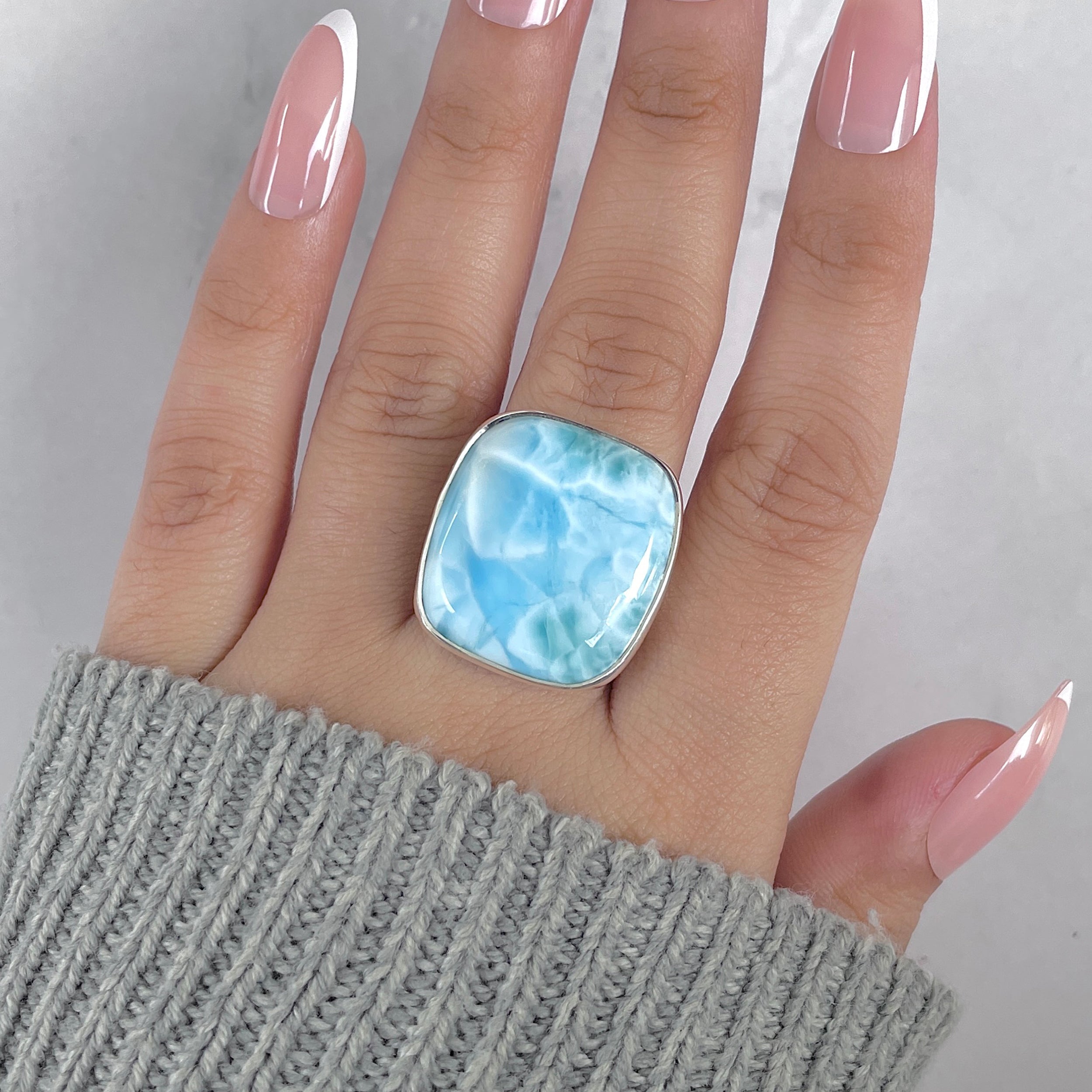 Larimar Adjustable Ring-(LAR-R-1937.)