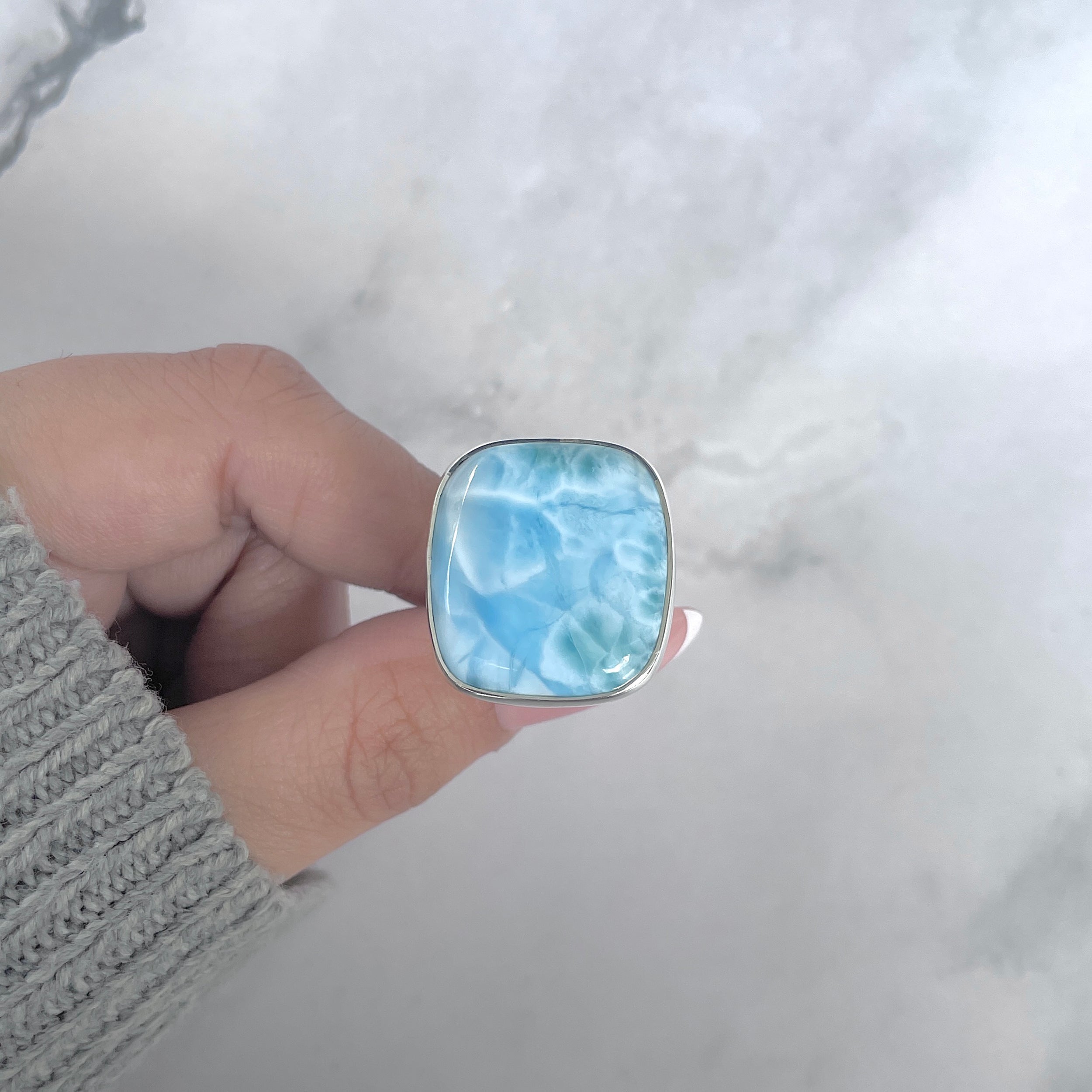 Larimar Adjustable Ring-(LAR-R-1937.)
