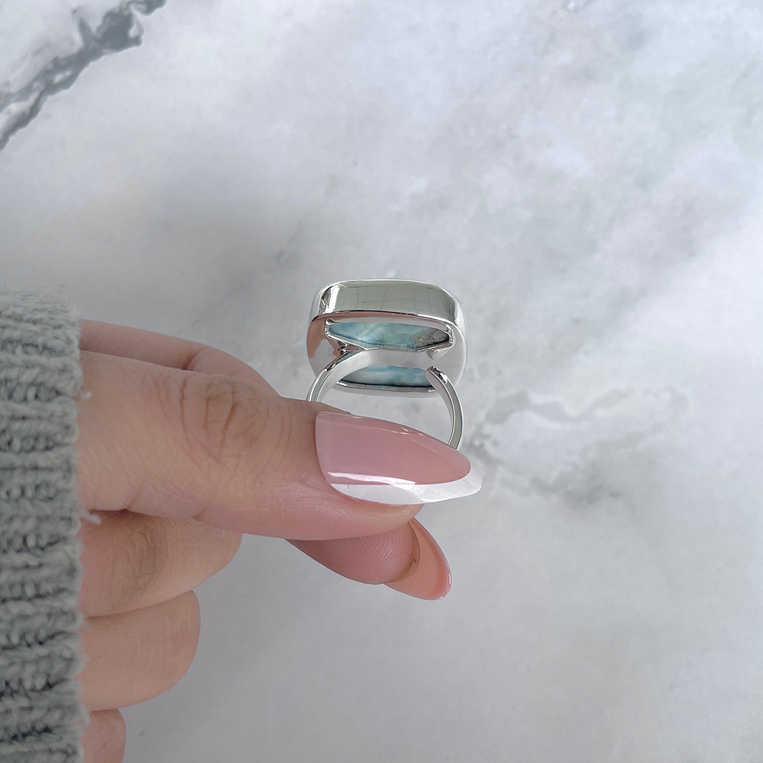 Larimar Adjustable Ring-(LAR-R-1937.)
