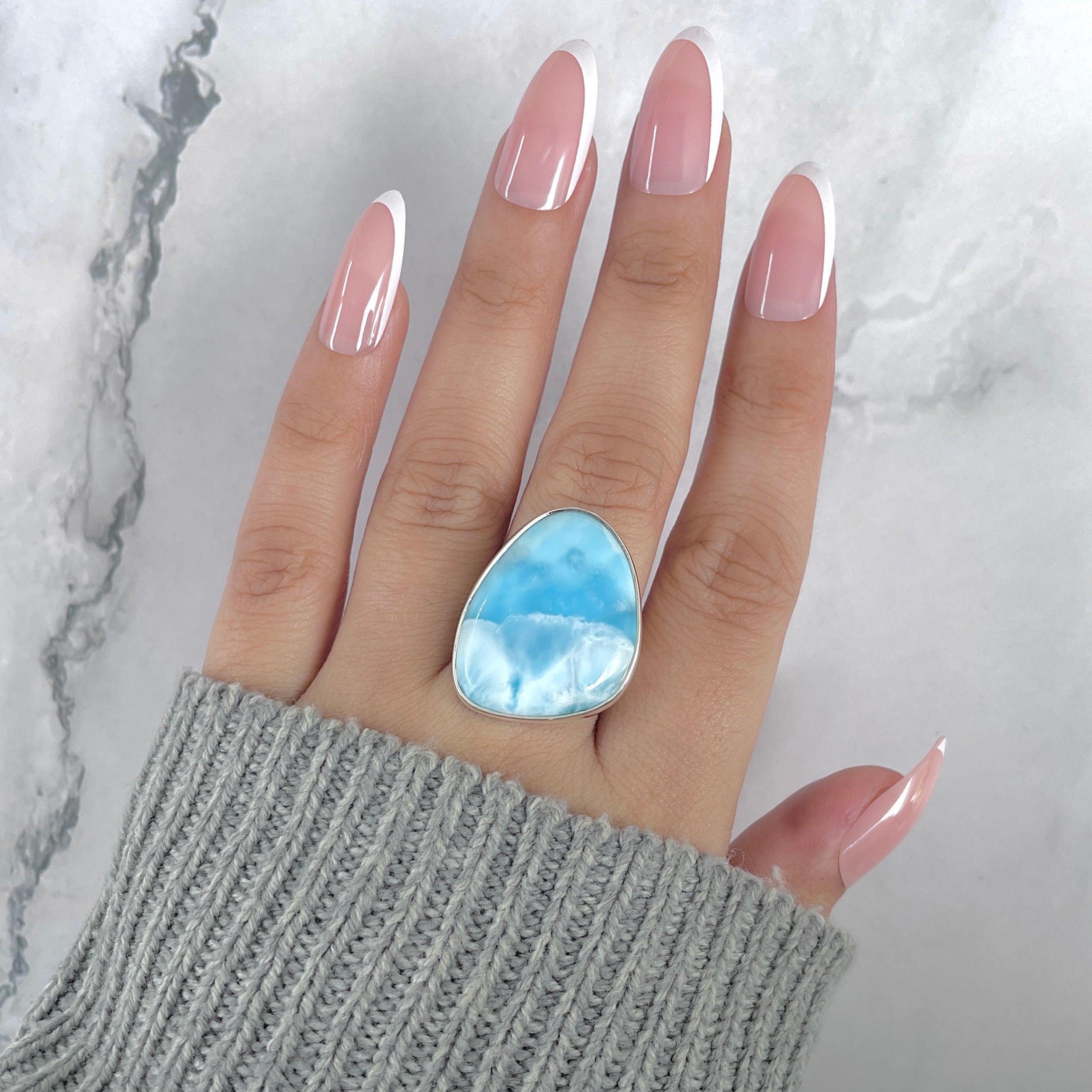 Larimar Adjustable Ring-(LAR-R-1938.)