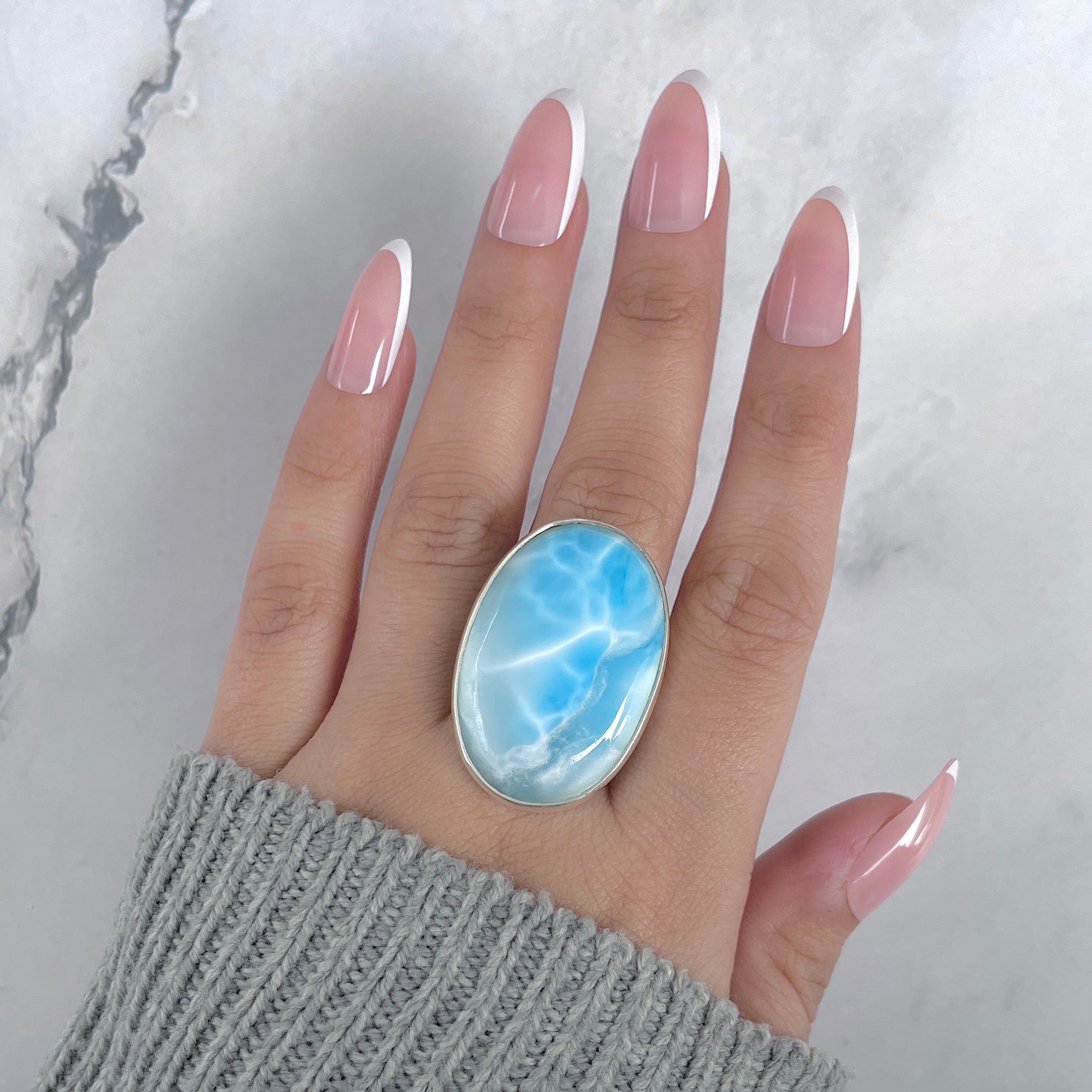 Larimar Adjustable Ring-(LAR-R-1939.)