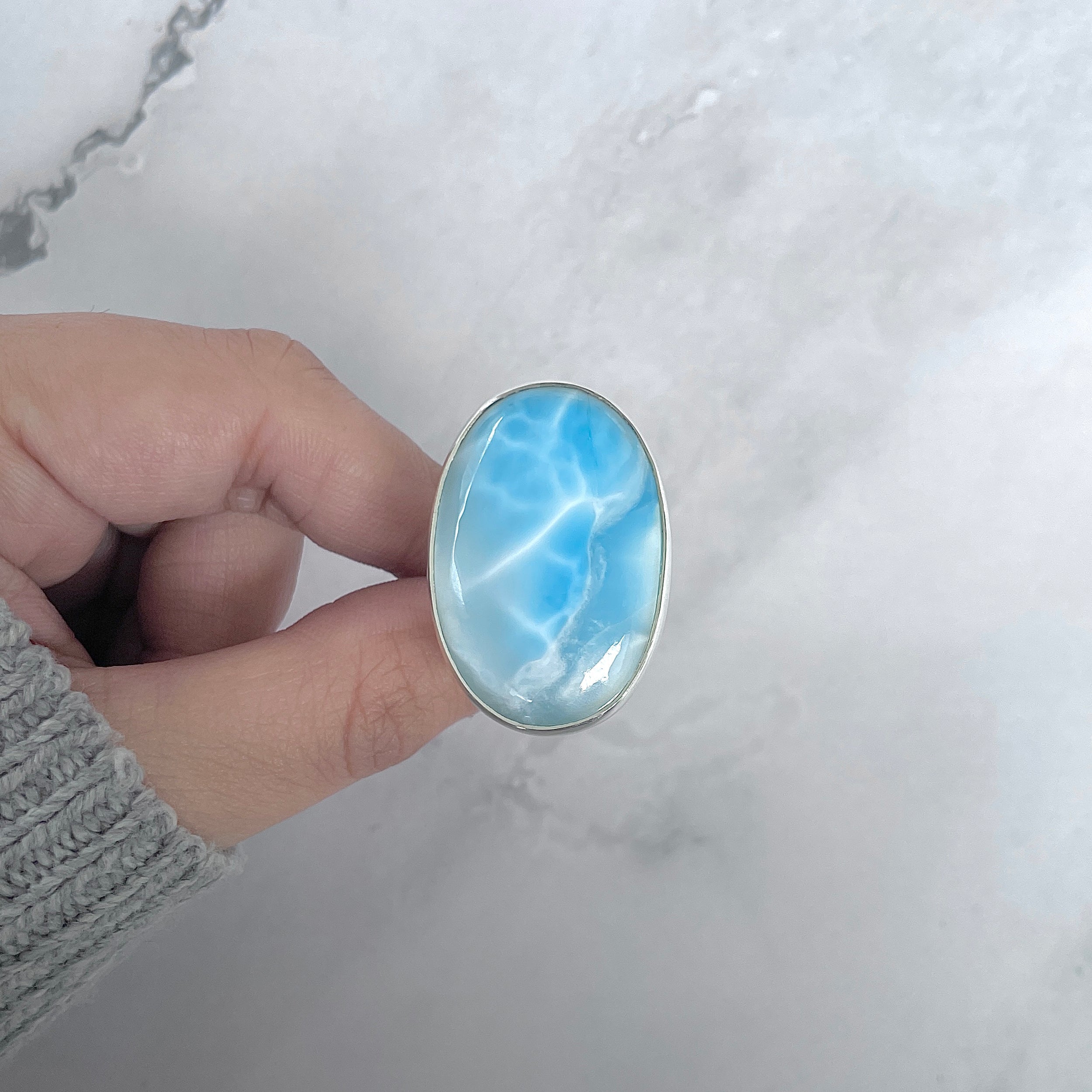 Larimar Adjustable Ring-(LAR-R-1939.)