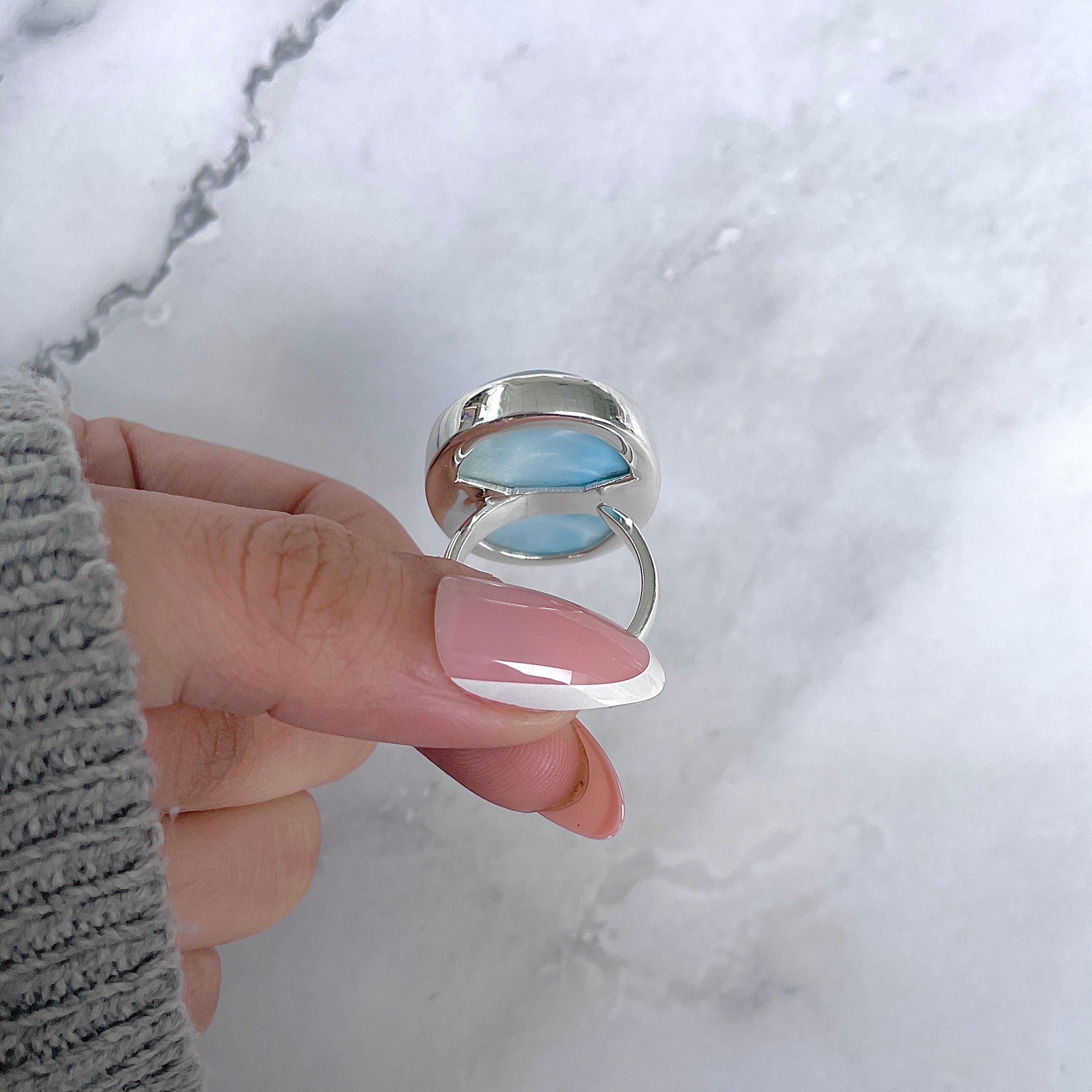 Larimar Adjustable Ring-(LAR-R-1939.)