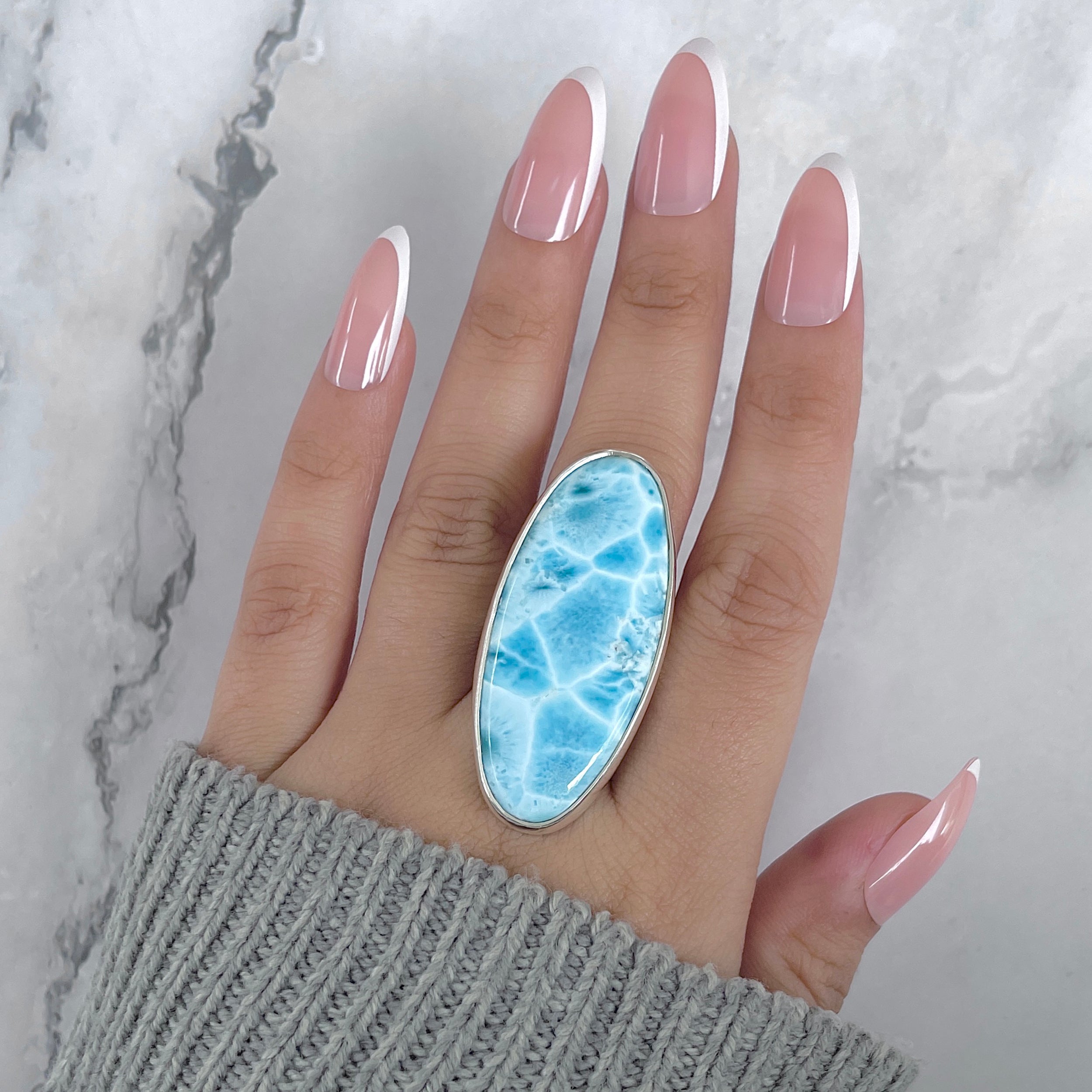 Larimar Adjustable Ring-(LAR-R-1940.)