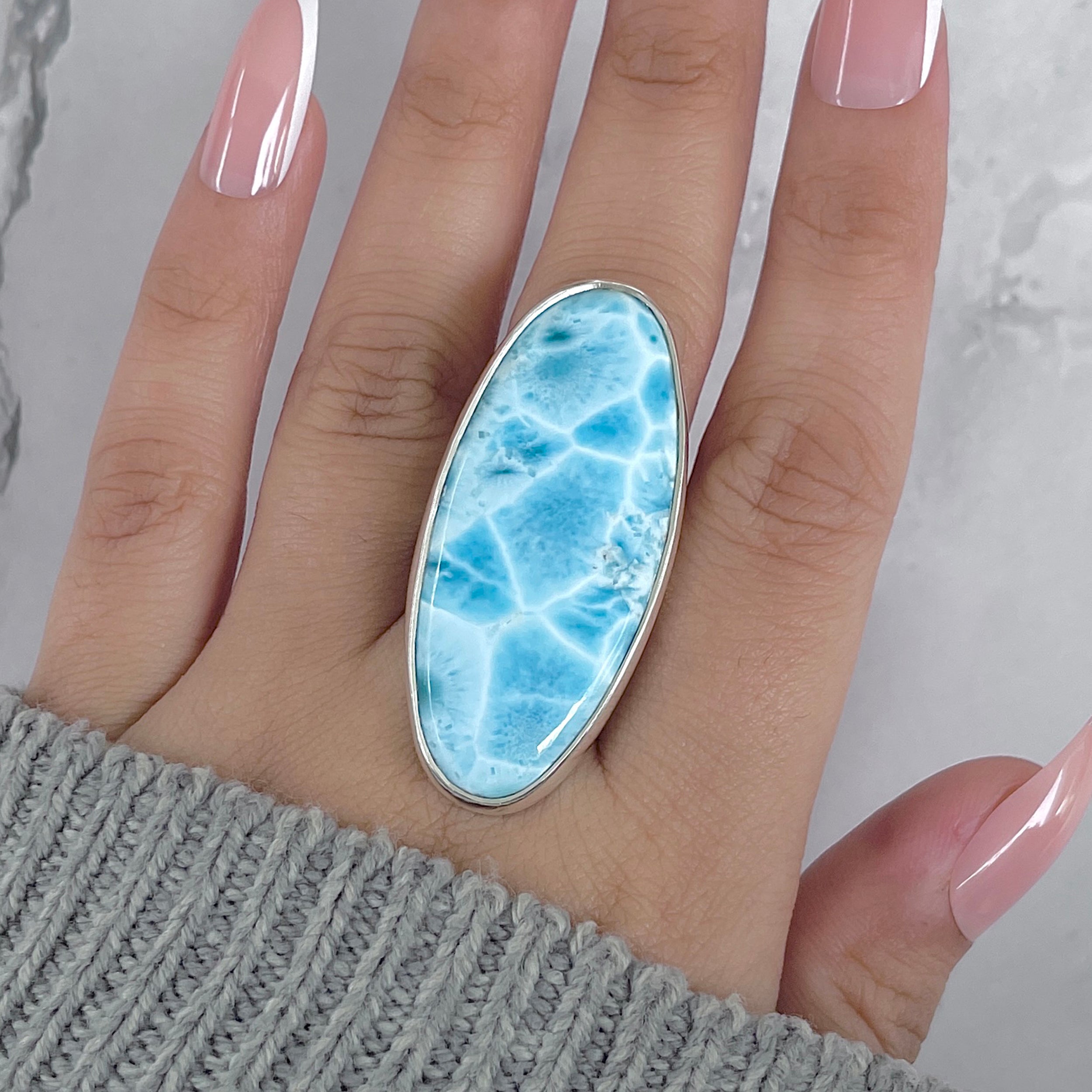 Larimar Adjustable Ring-(LAR-R-1940.)