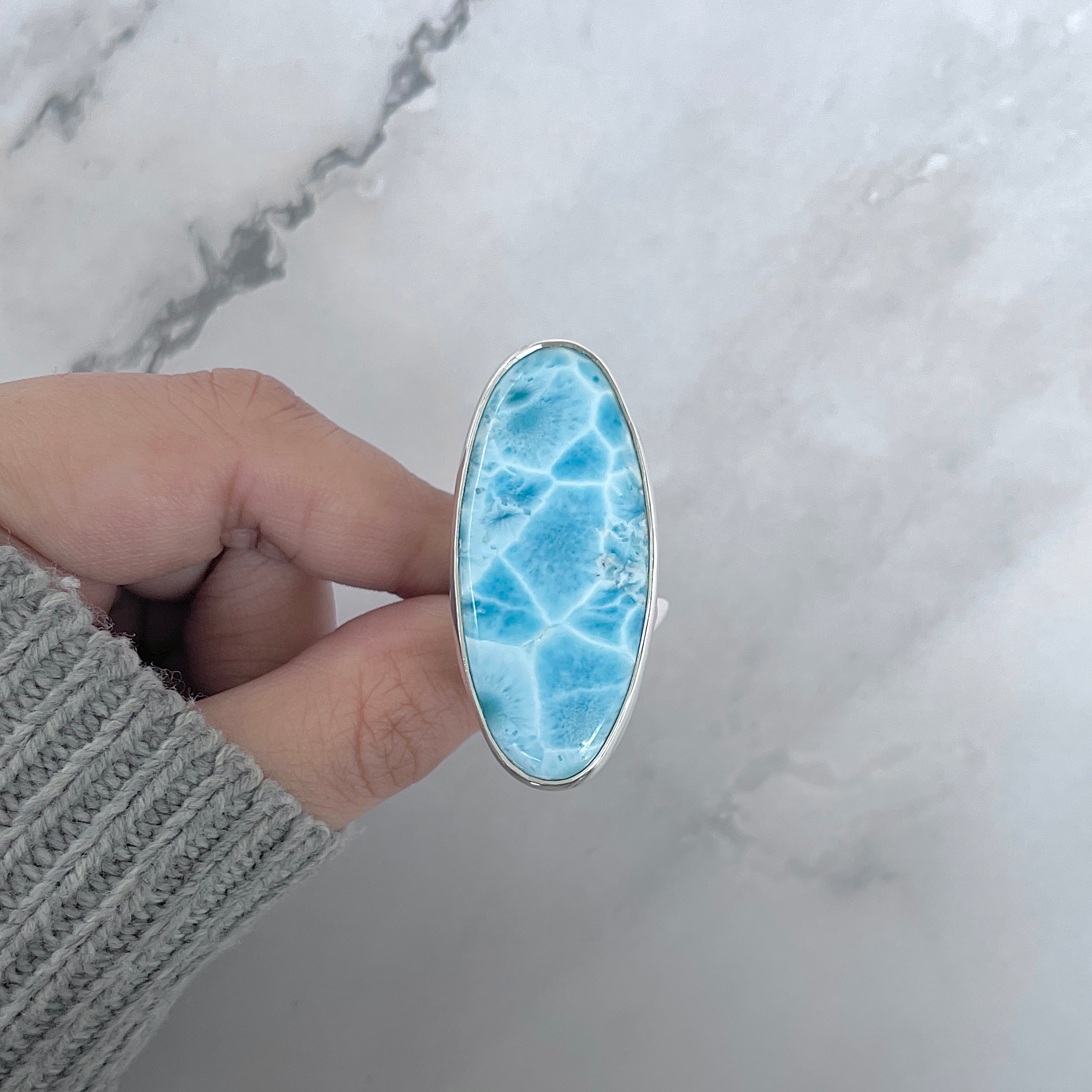 Larimar Adjustable Ring-(LAR-R-1940.)