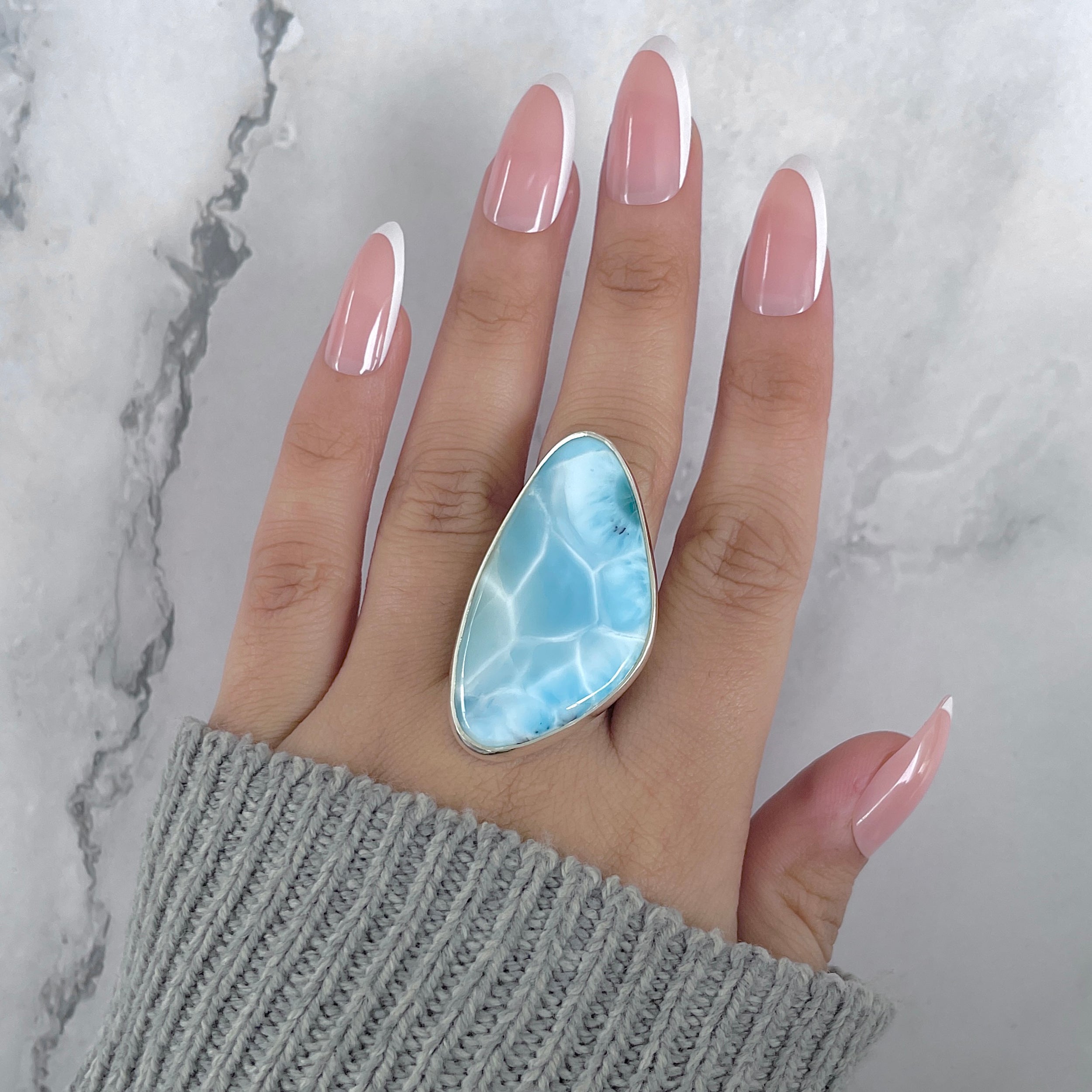 Larimar Adjustable Ring-(LAR-R-1941.)