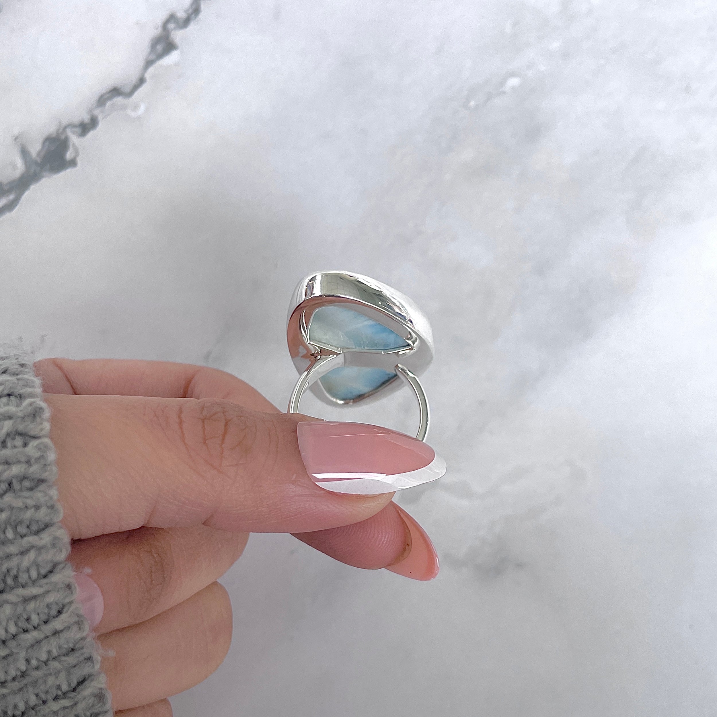 Larimar Adjustable Ring-(LAR-R-1941.)