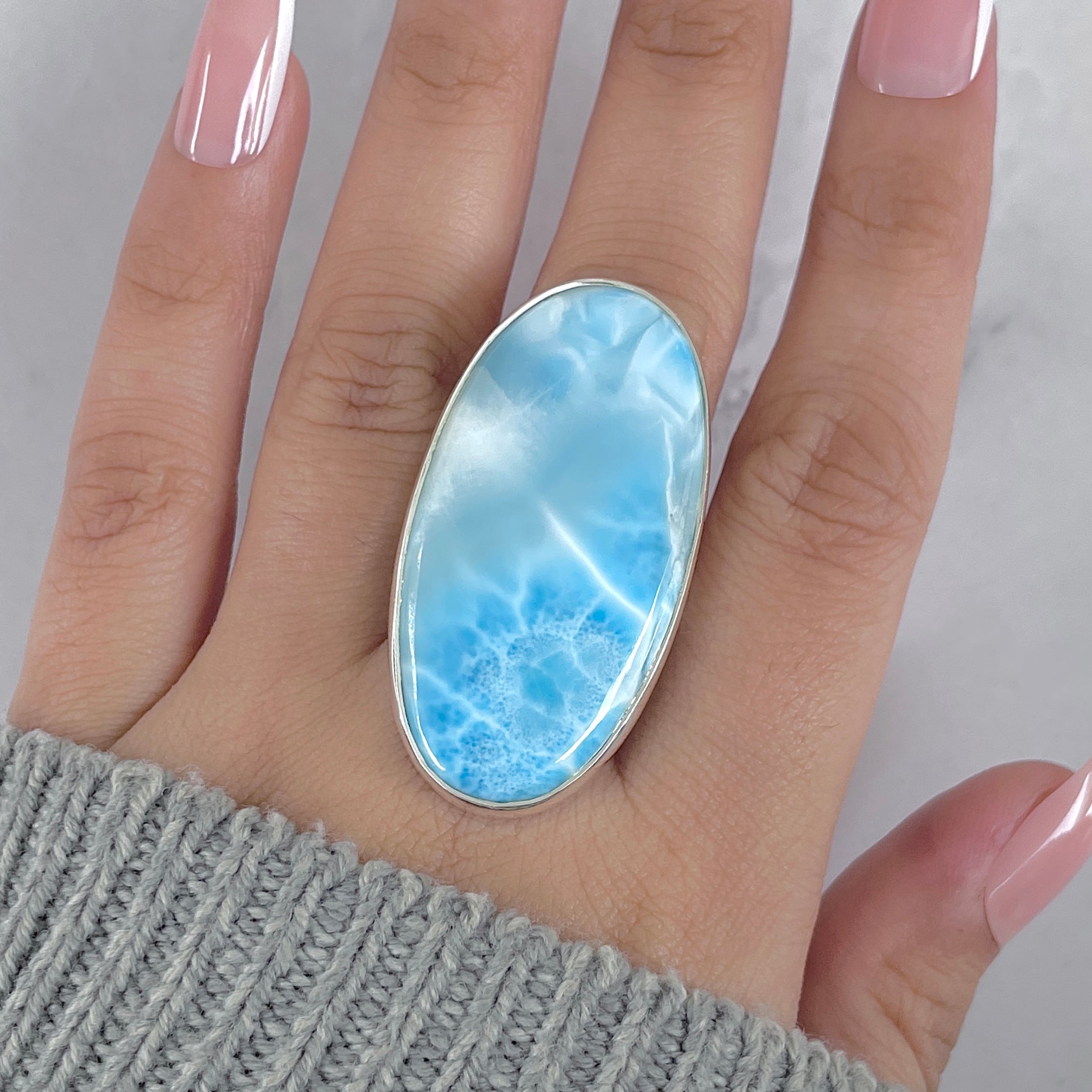 Larimar Adjustable Ring-(LAR-R-1942.)