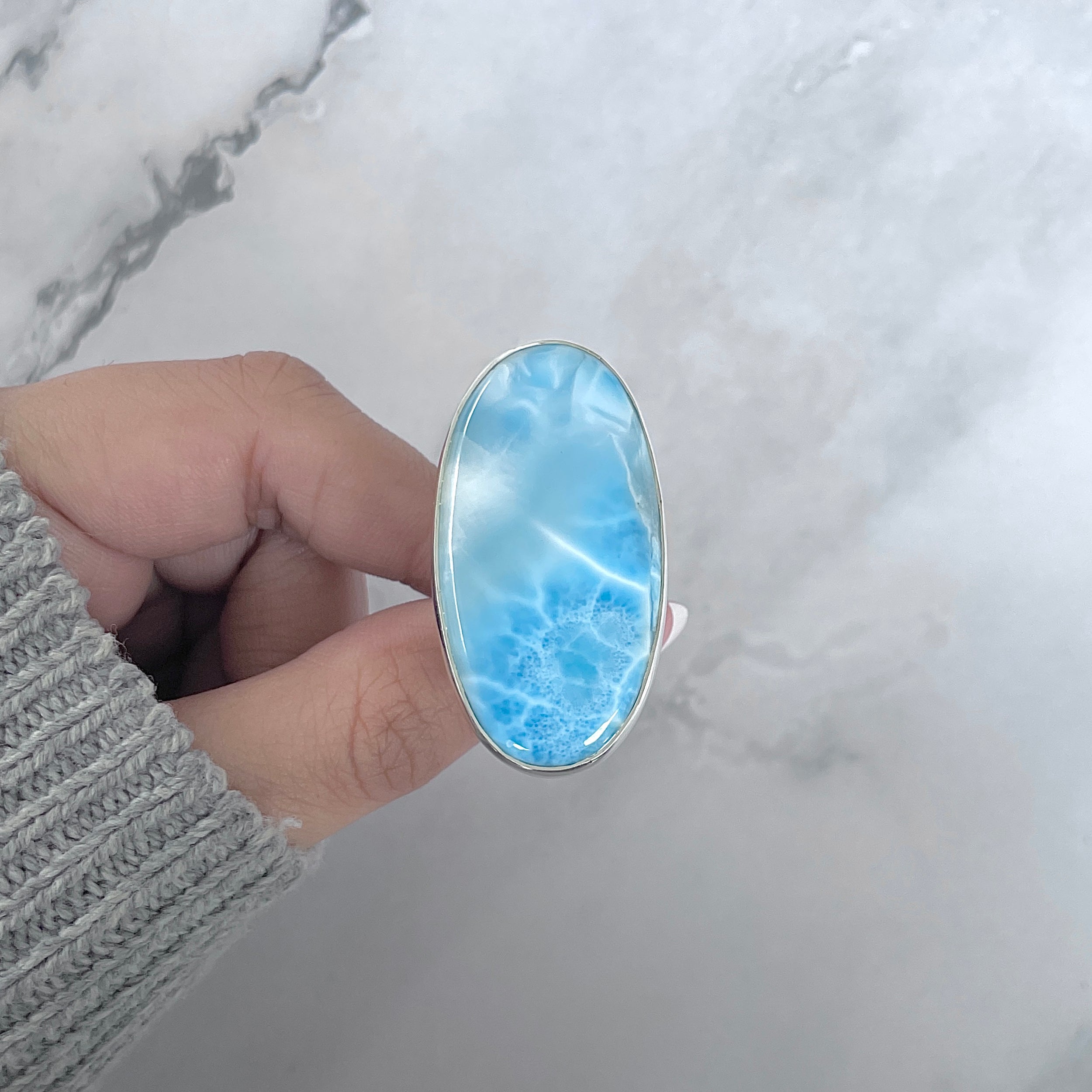 Larimar Adjustable Ring-(LAR-R-1942.)