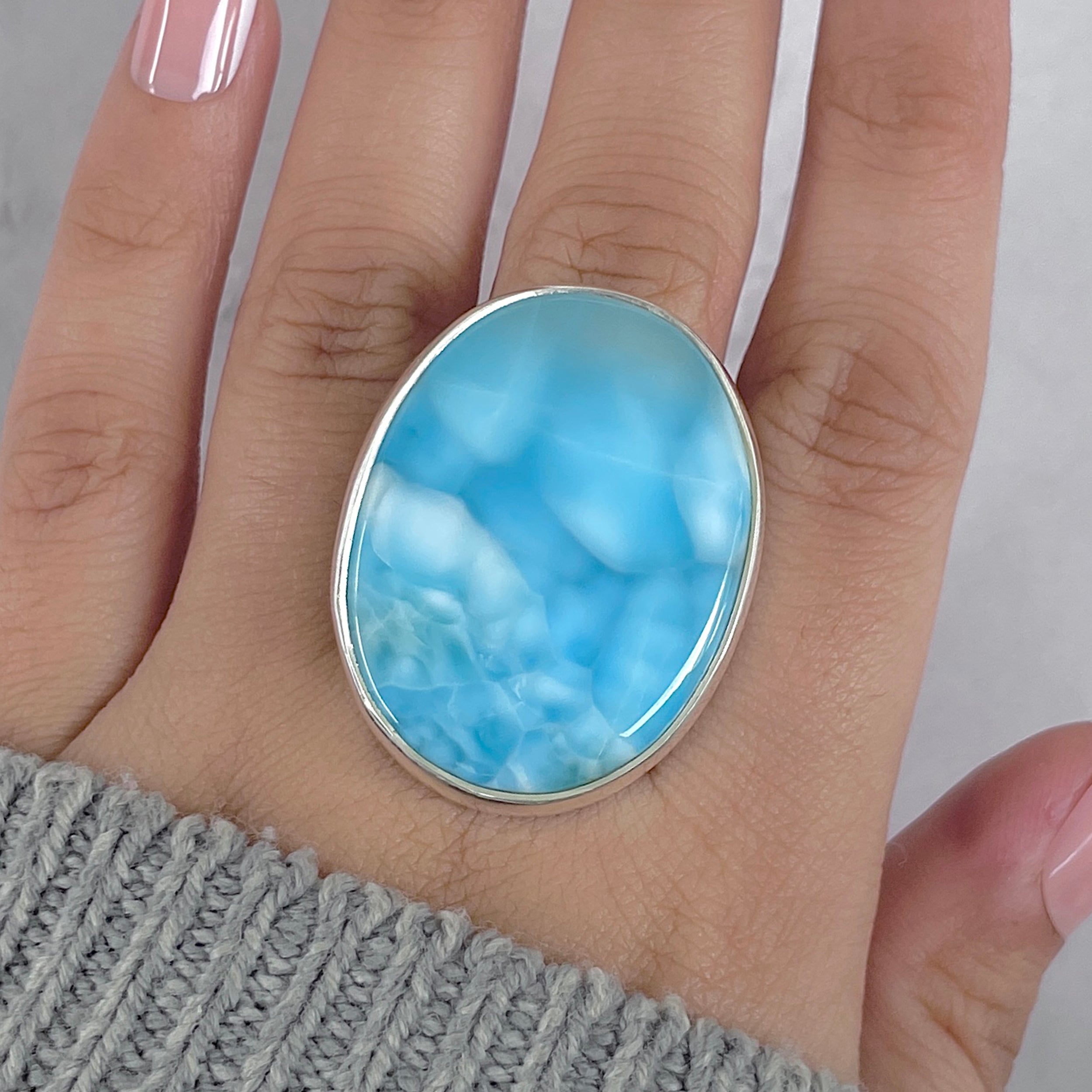Larimar Adjustable Ring-(LAR-R-1943.)