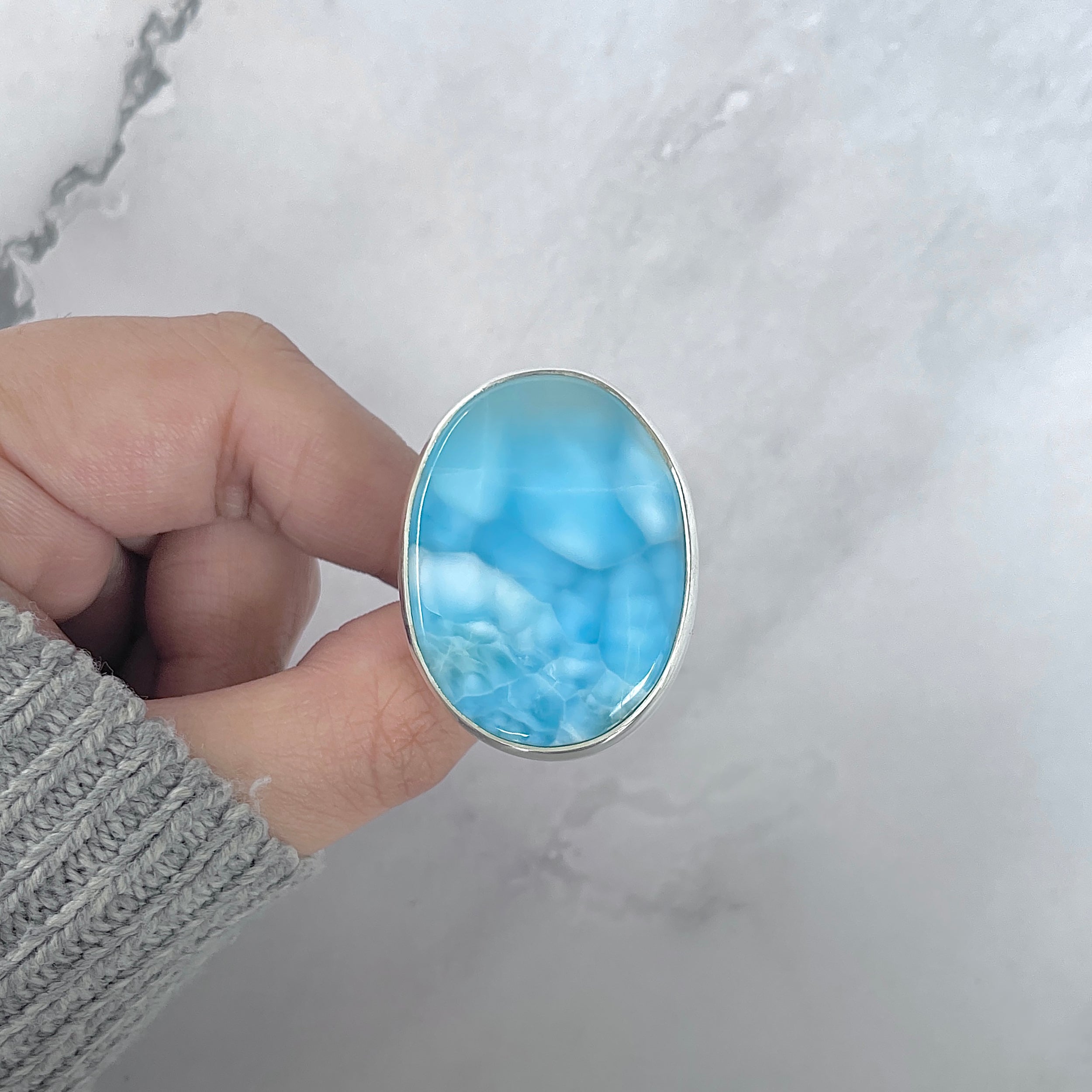 Larimar Adjustable Ring-(LAR-R-1943.)