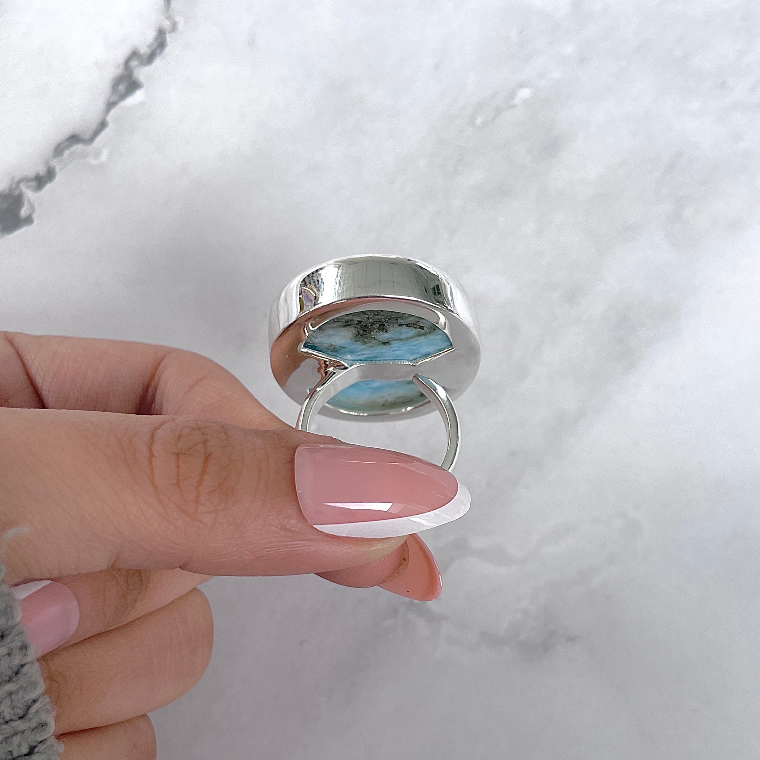 Larimar Adjustable Ring-(LAR-R-1943.)