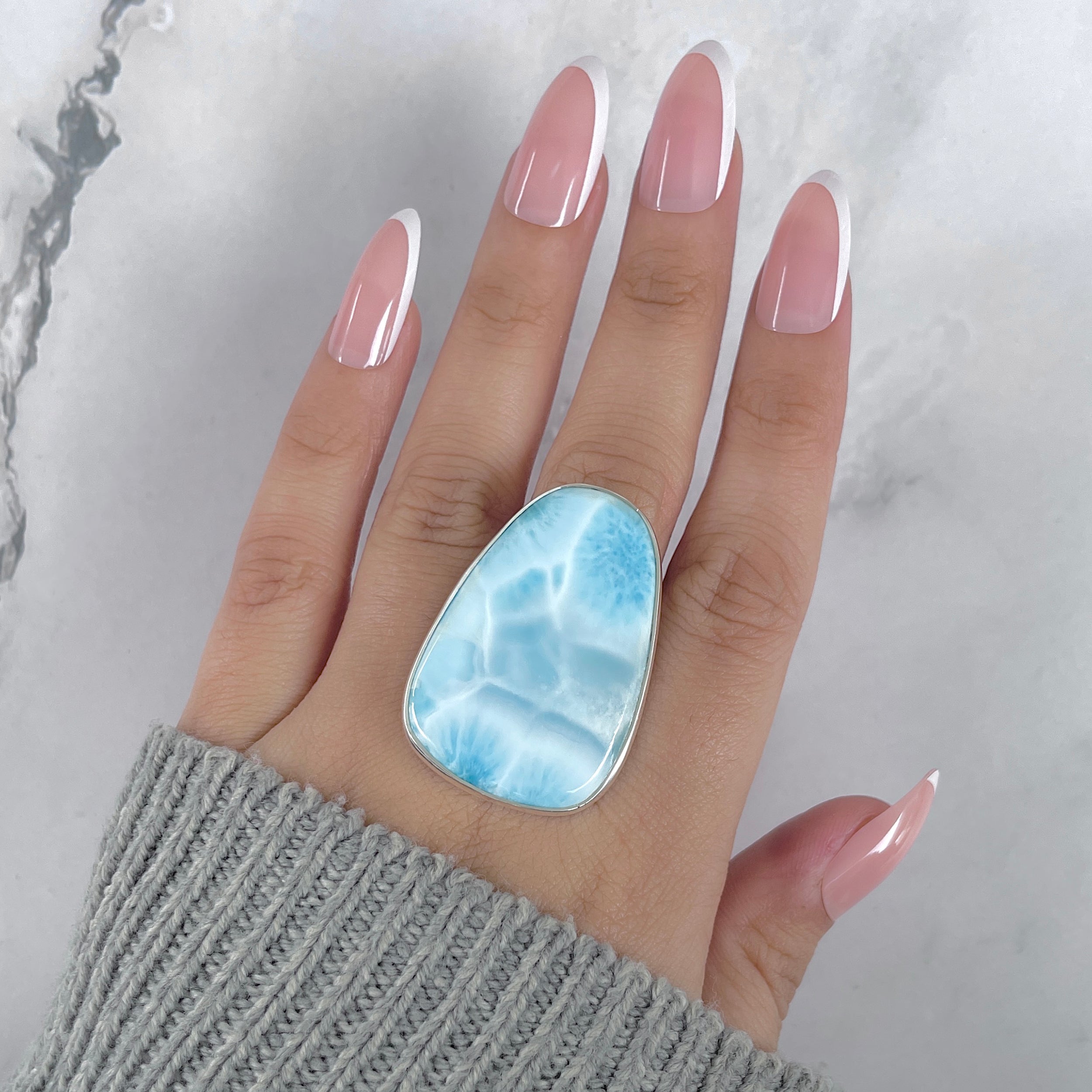 Larimar Adjustable Ring-(LAR-R-1944.)