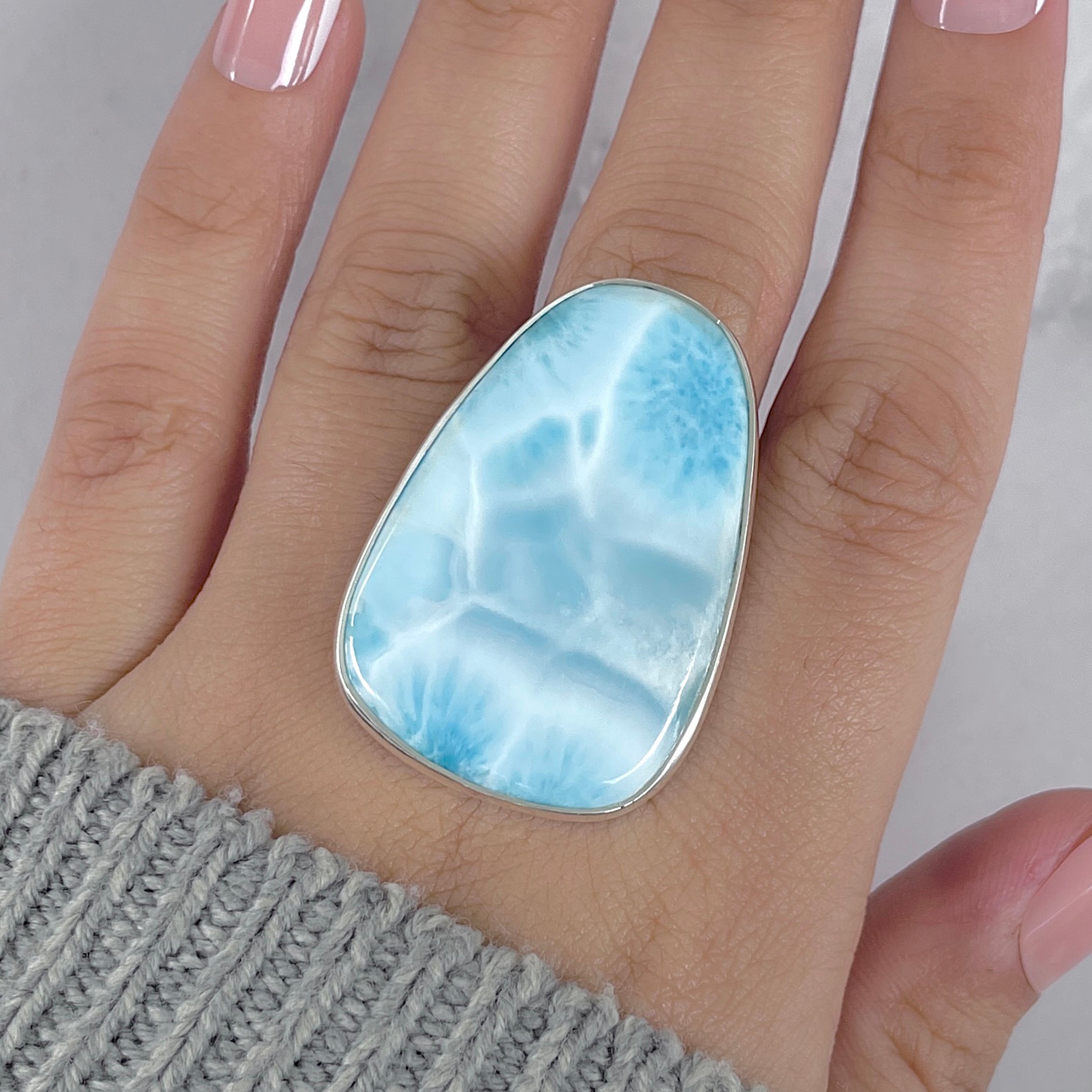 Larimar Adjustable Ring-(LAR-R-1944.)