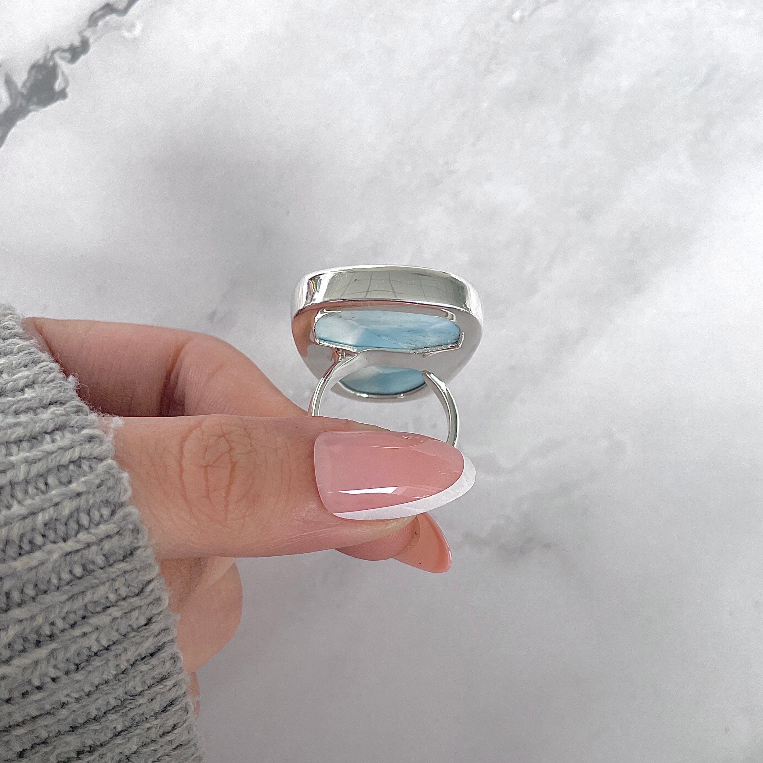 Larimar Adjustable Ring-(LAR-R-1944.)